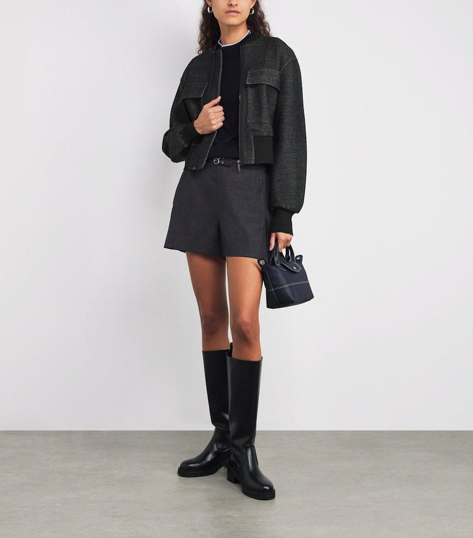 Cotton-Blend Bomber Jacket DARK GREY Image 2