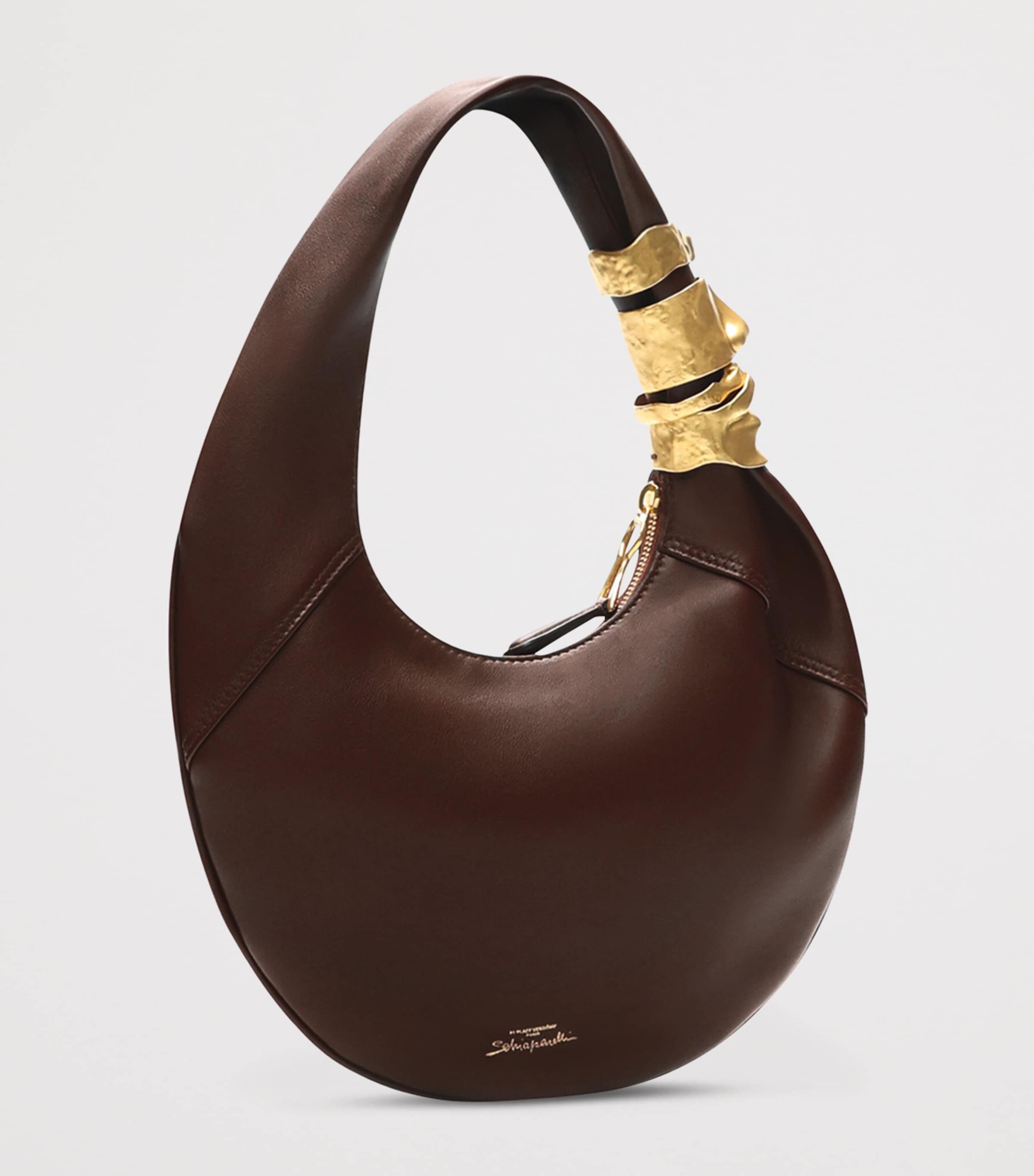 Schiaparelli Small Calfskin Soufflé Shoulder Bag Burgundy Image 2