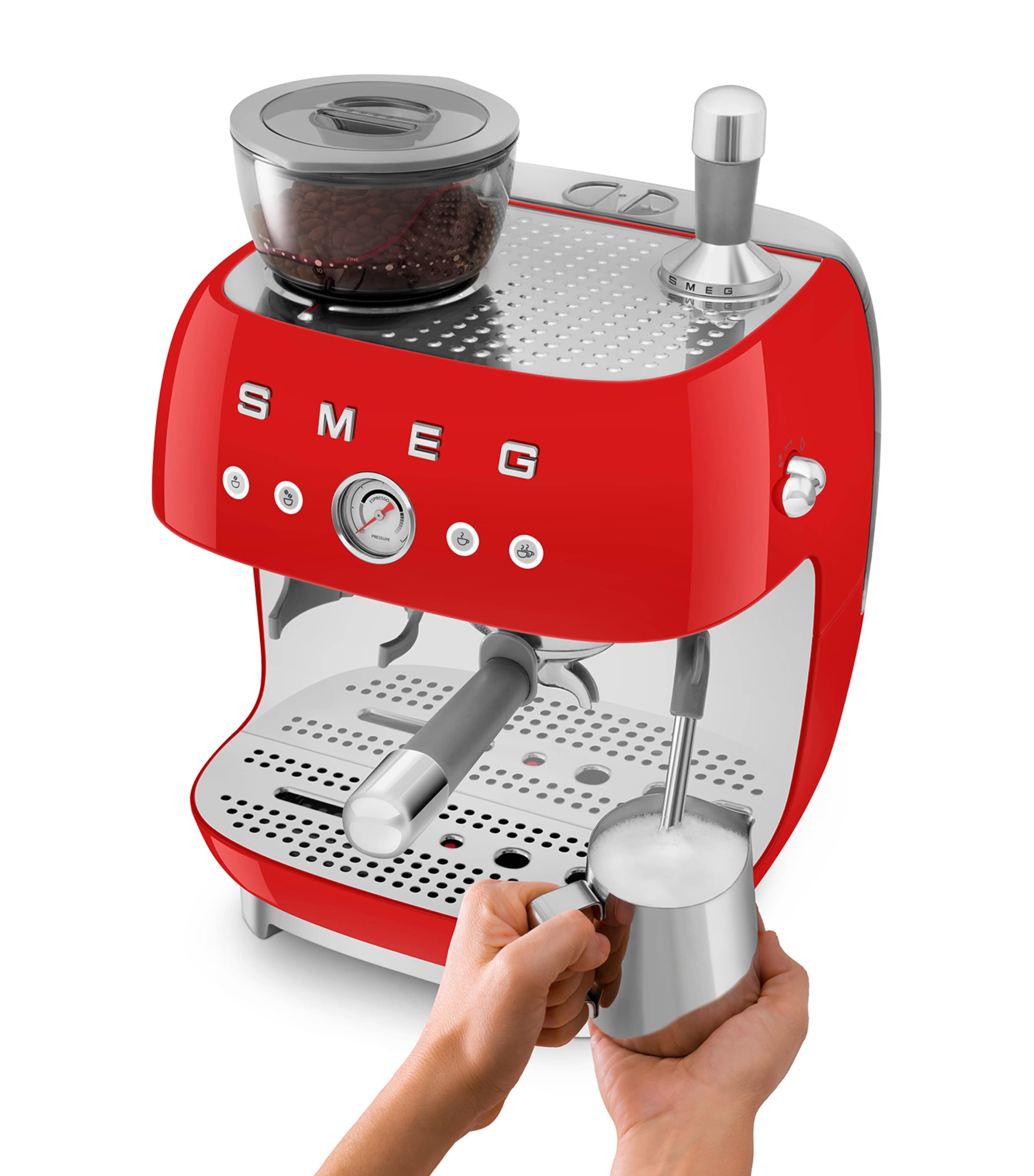 EGF03RDUK Espresso Coffee Machine with Grinder RED Image 10