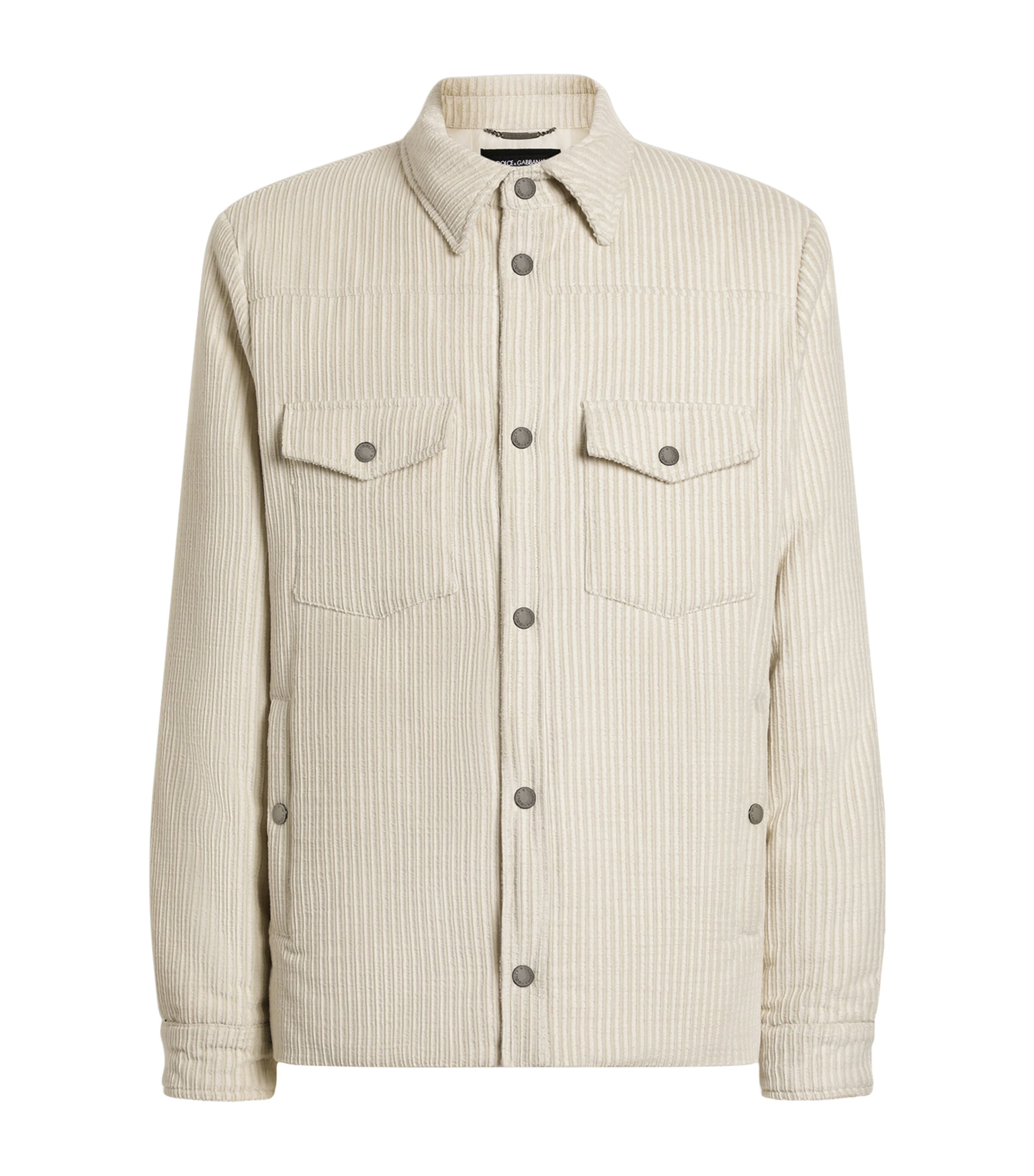 Dolce&Gabbana Mens Cotton Corduroy Shacket Natural W Image 1