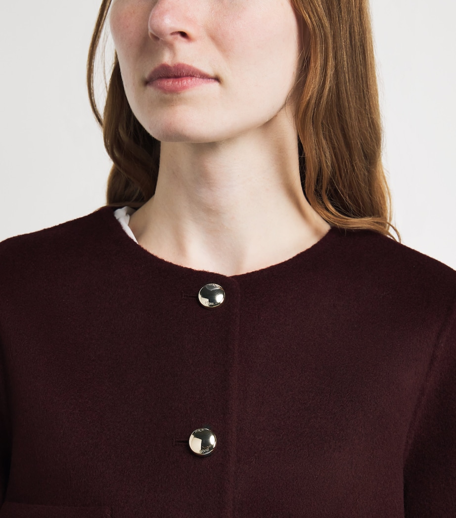 Wool-Blend Reversible Bomber Jacket BURGUNDY Image 6