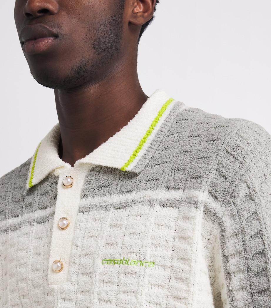 Cotton-Blend Bouclé Polo Shirt WHITE Image 6