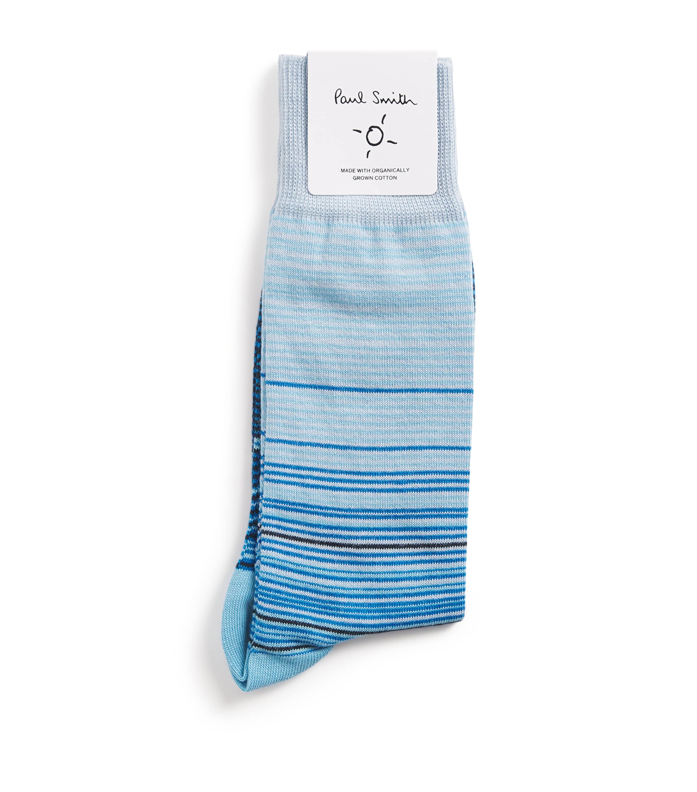 Organic Cotton-Blend Marcel Stripe Socks 42 BLUE Image 1