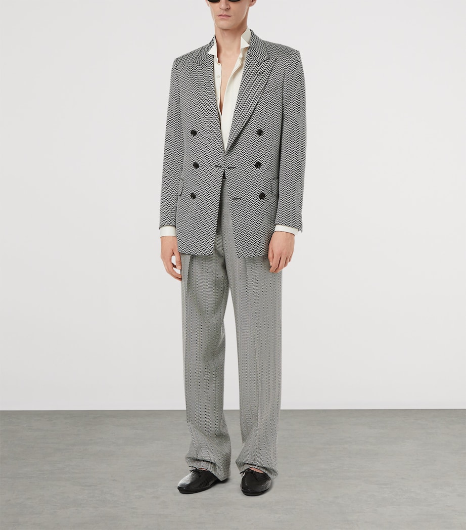 Silk Double-Breasted Blazer NWA Image 2