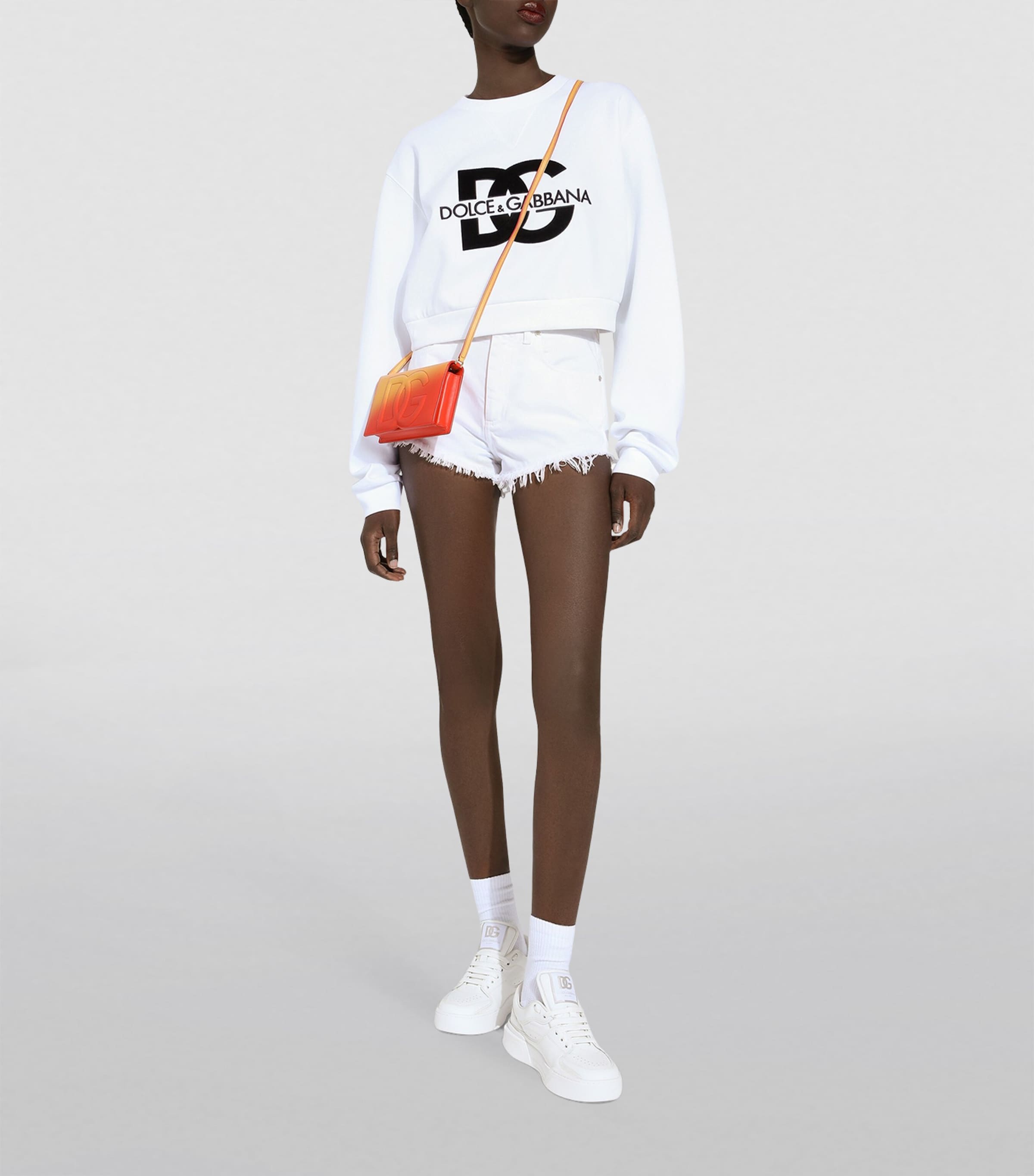 Cropped Logo Sweatshirt W0800-OPTICAL WHITE Image 4