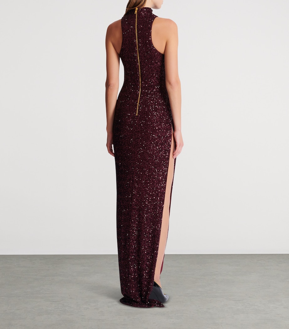 Sequin-Embellished Maxi Dress 5DR VIOLET FONC Image 3