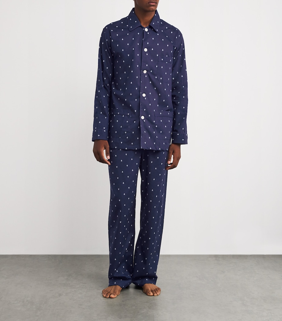 Silk Paisley Print Pyjama Set NAVY Image 2