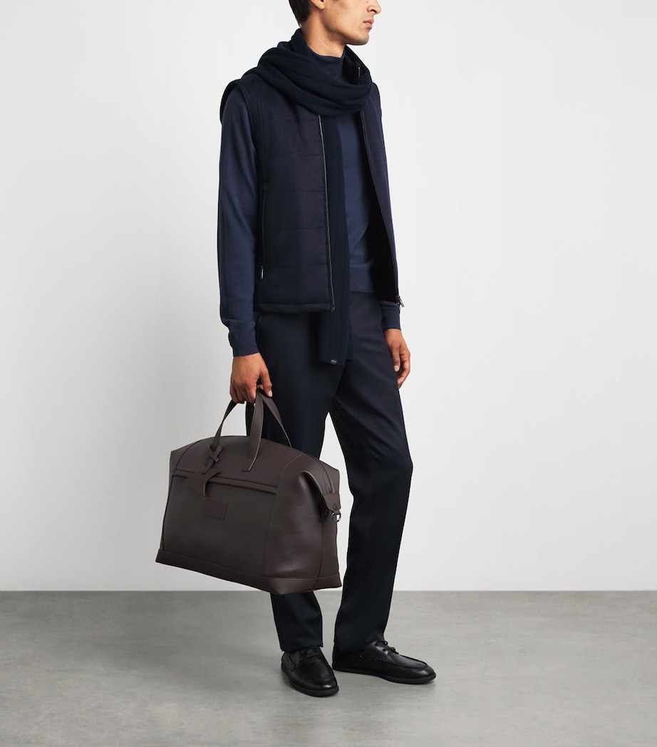 Paul & Shark Leather Logo Holdall Marrone Caffe Image 4