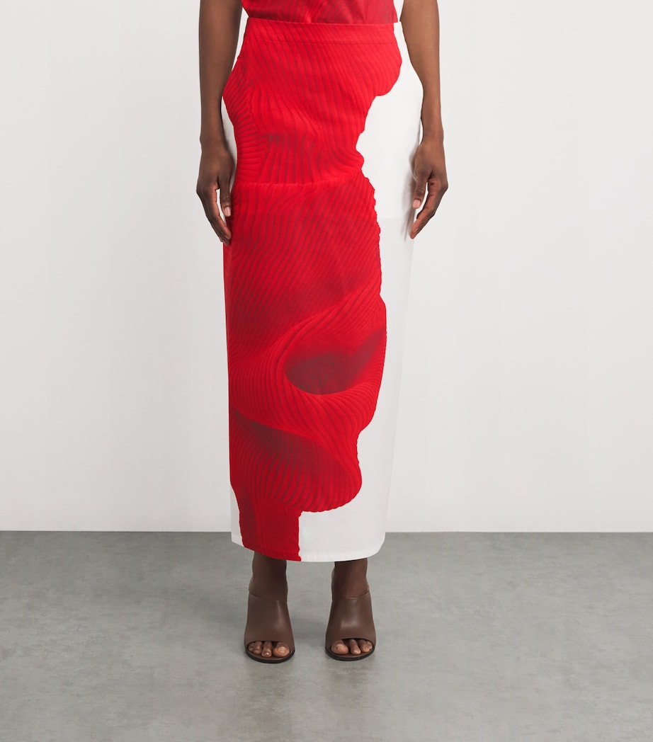 Cotton-Blend Knit As Represented Maxi Skirt RED Image 3