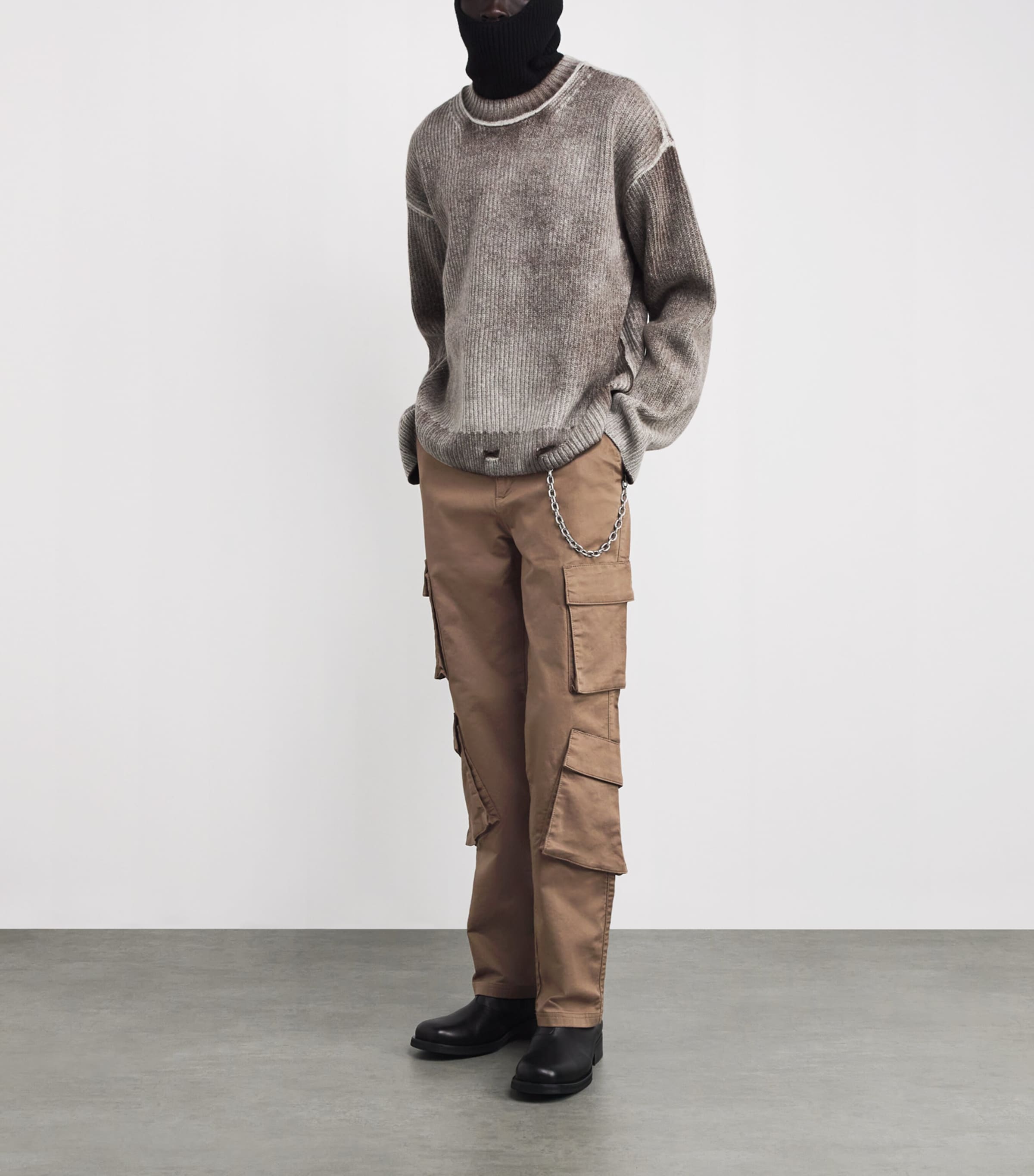Cotton Cargo Pocket Trousers CLOVE Image 2