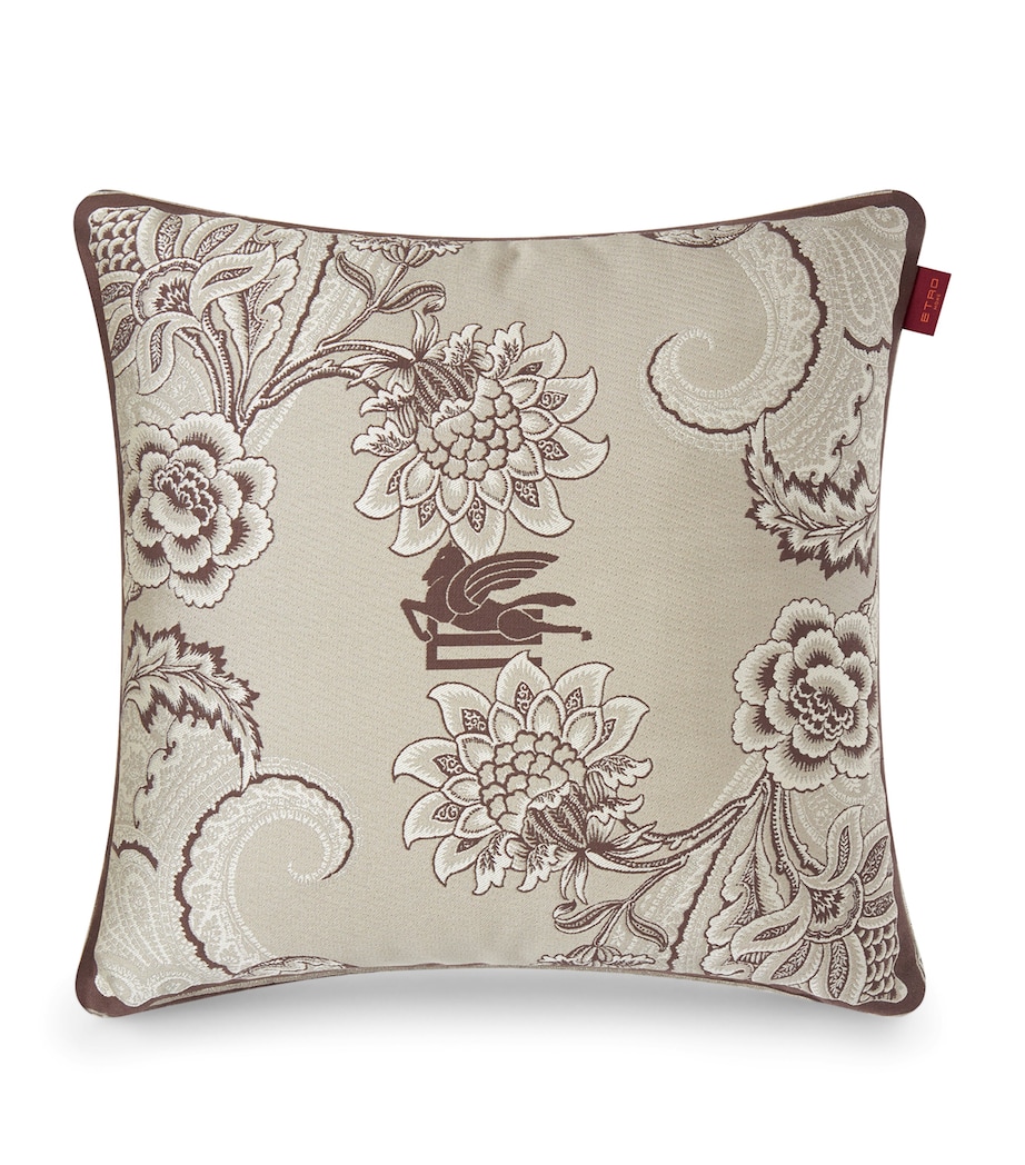 Cotton Bloom Jacquard Cushion (45cm x 45cm) M0132 KHAKI Image 1