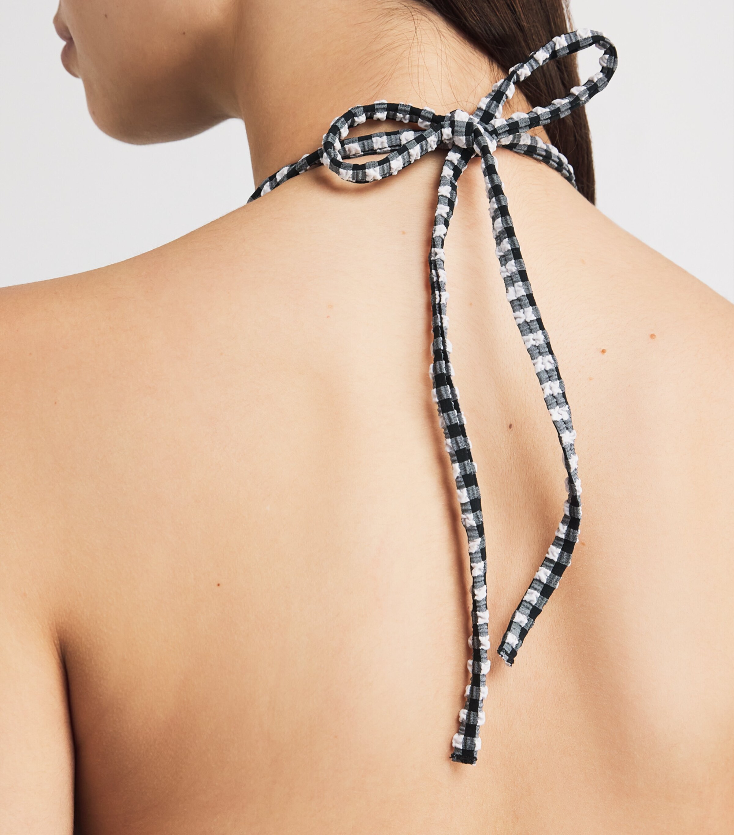 Gingham Halterneck Mini Dress BLACK GINGHAM Image 4