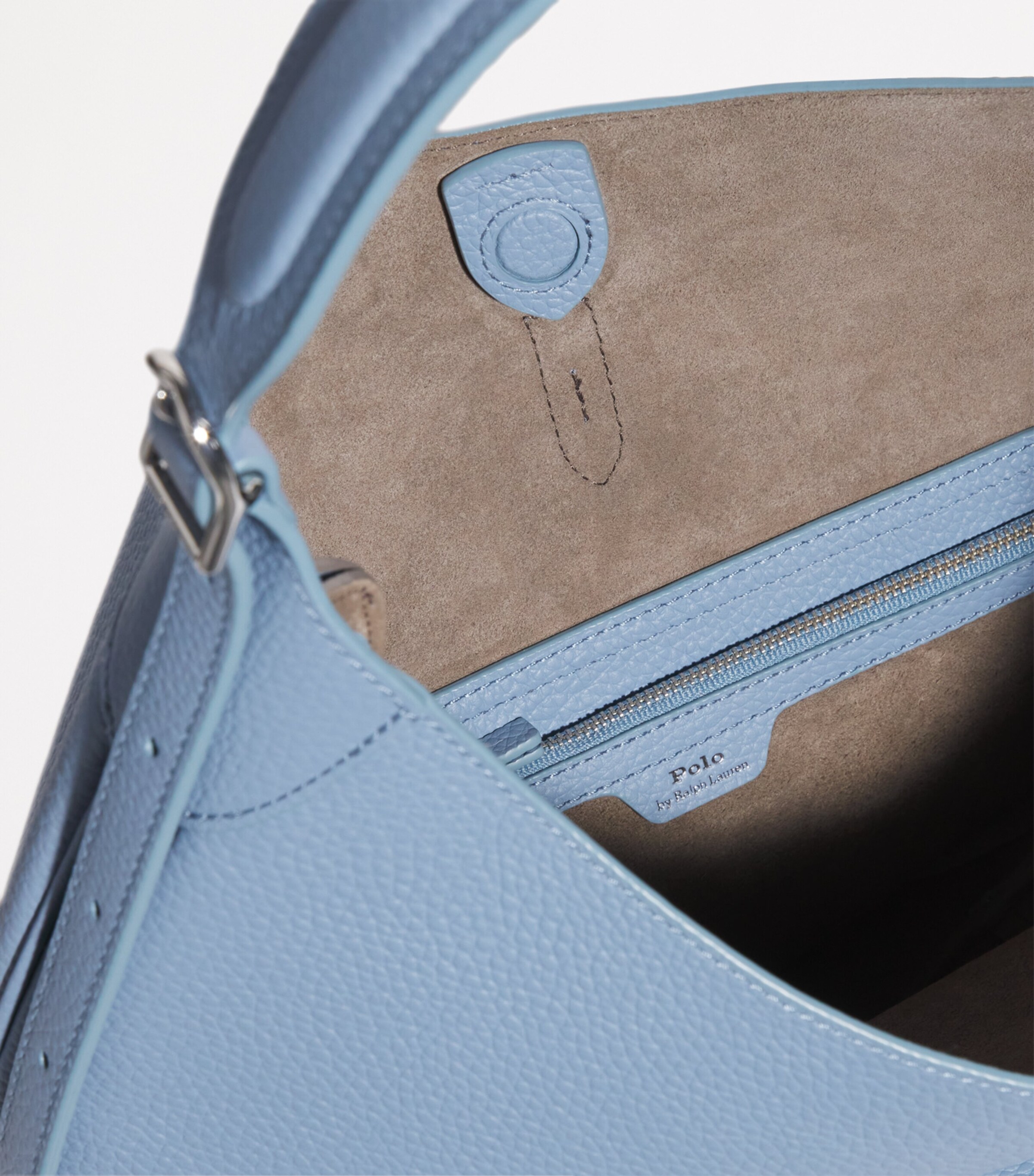 Large Leather Polo ID Shoulder Bag FDED DENIM Image 6