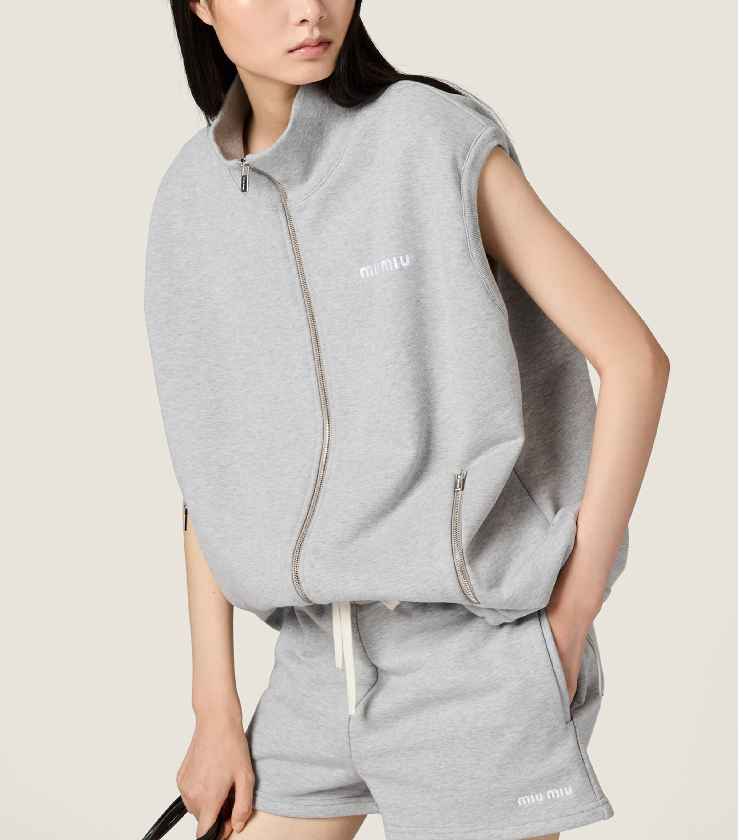 Miu Miu Womens Cotton Fleece Gilet Image 5