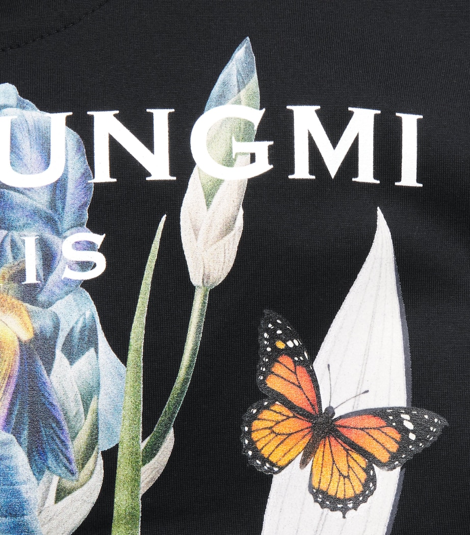 Wooyoungmi Mens Cotton Flower Logo Back T-Shirt Black Image 6
