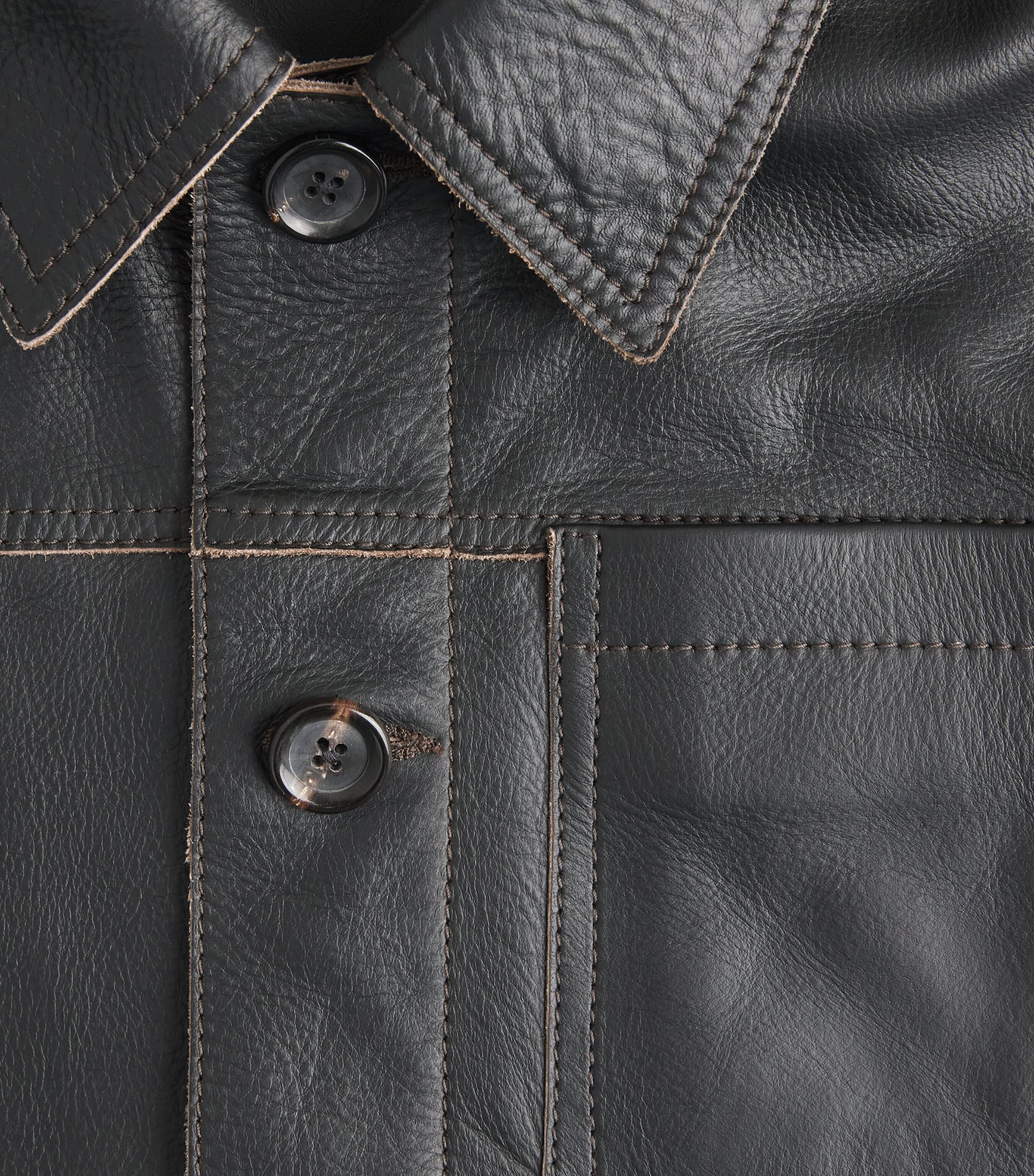 Oliver Spencer Mens Hardwick Leather Jacket Black Image 6