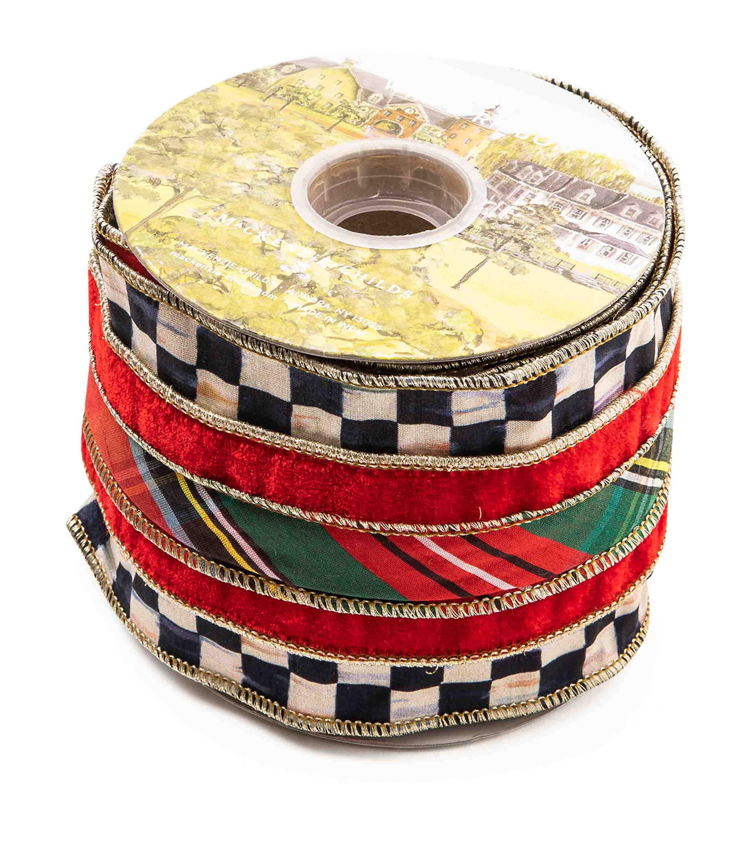 Mackenzie-childs Tartan Regal Ribbon In Red