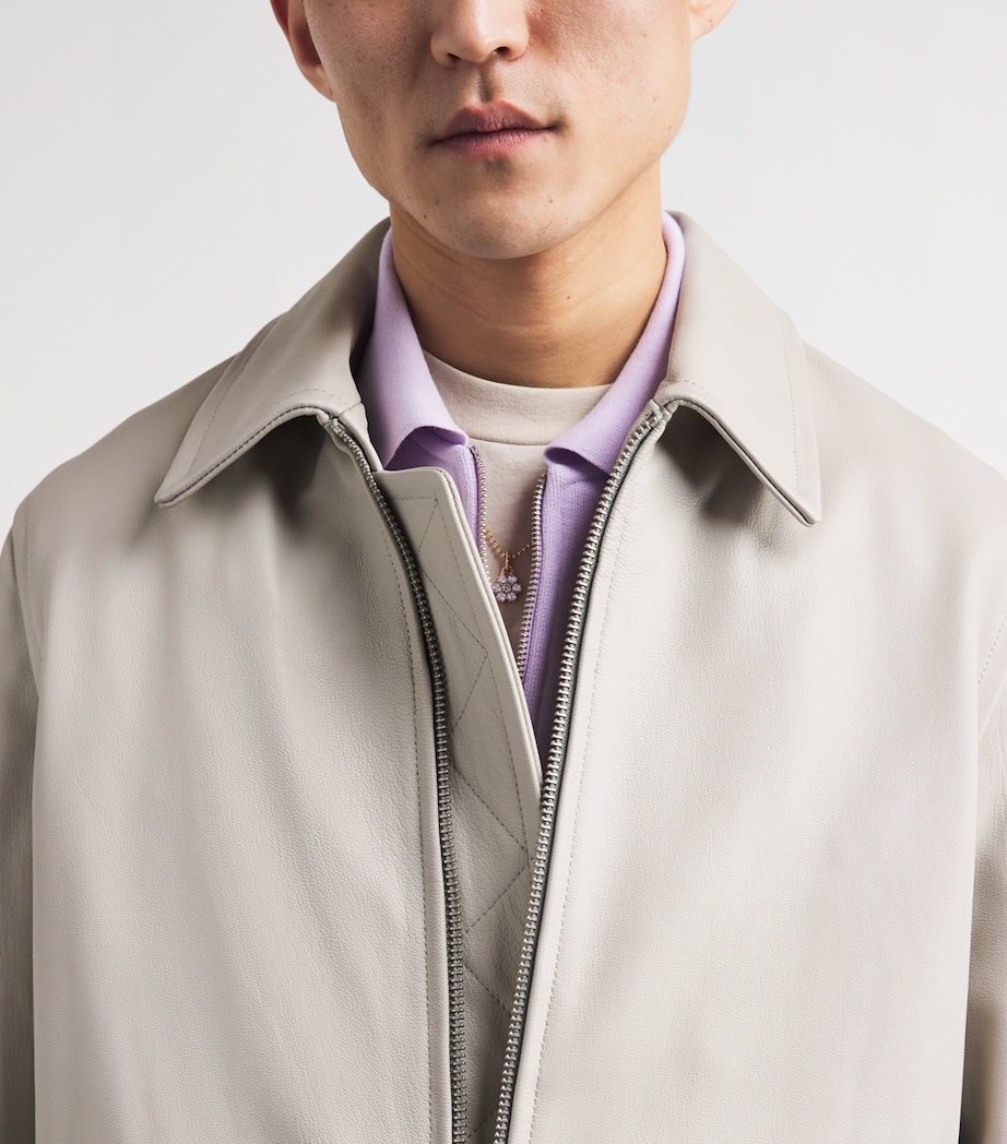 AGOLDE Mens Chadwick Leather Jacket Bone (lt Sand) Image 3