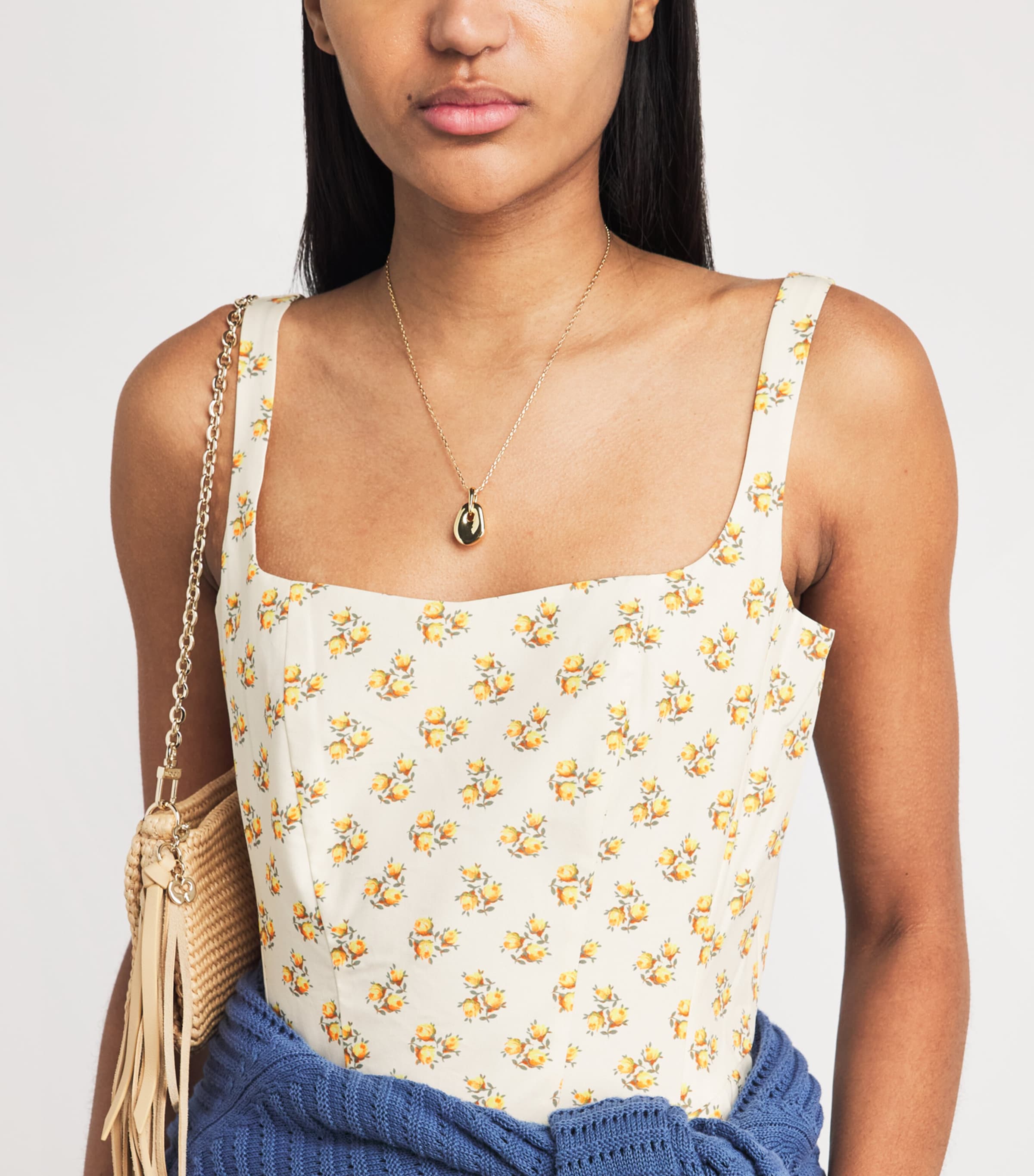 Maje Womens Floral Print Mini Dress Yellow Small Flowers Image 3