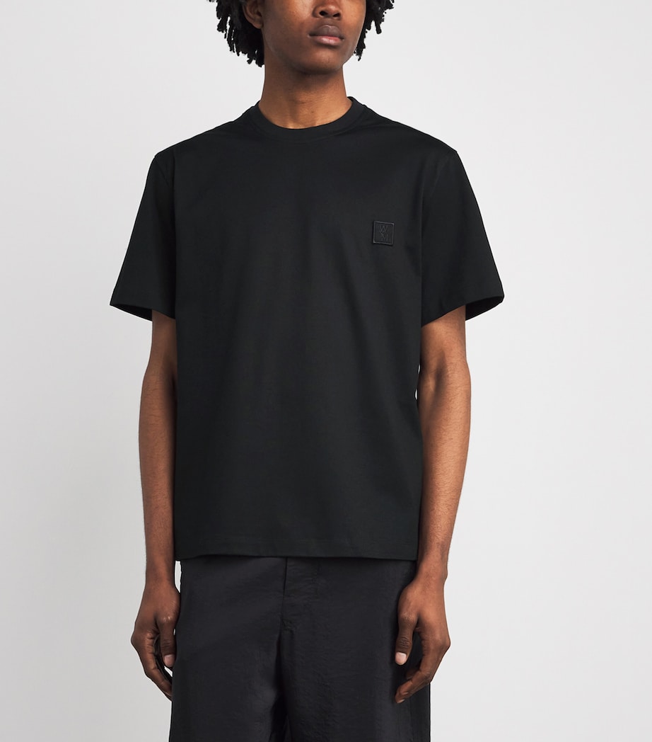 Wooyoungmi Mens Cotton Flower Logo Back T-Shirt Black Image 4