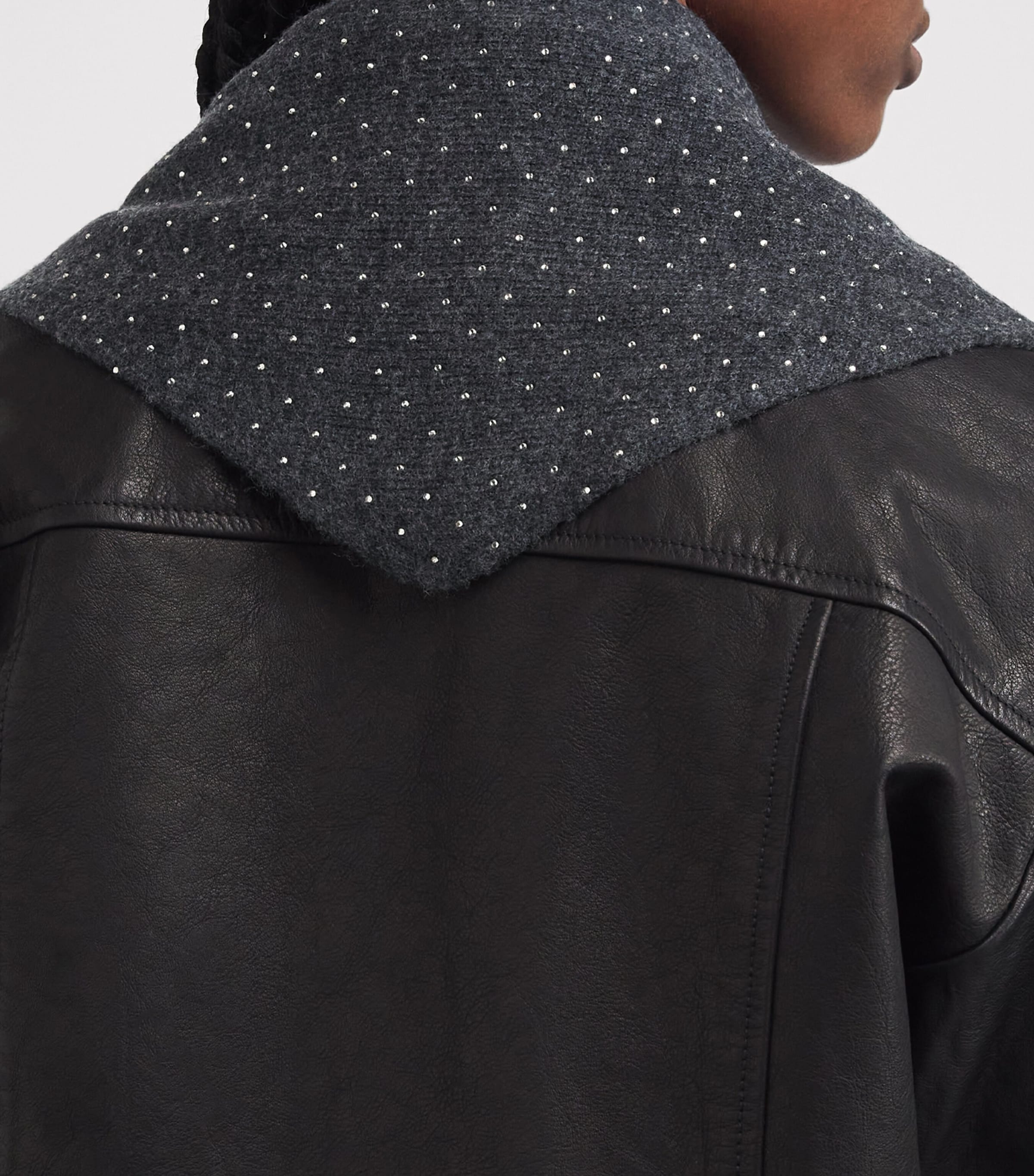 Wool-Blend Embellished Neckerchief CHARCOAL GREY Image 2