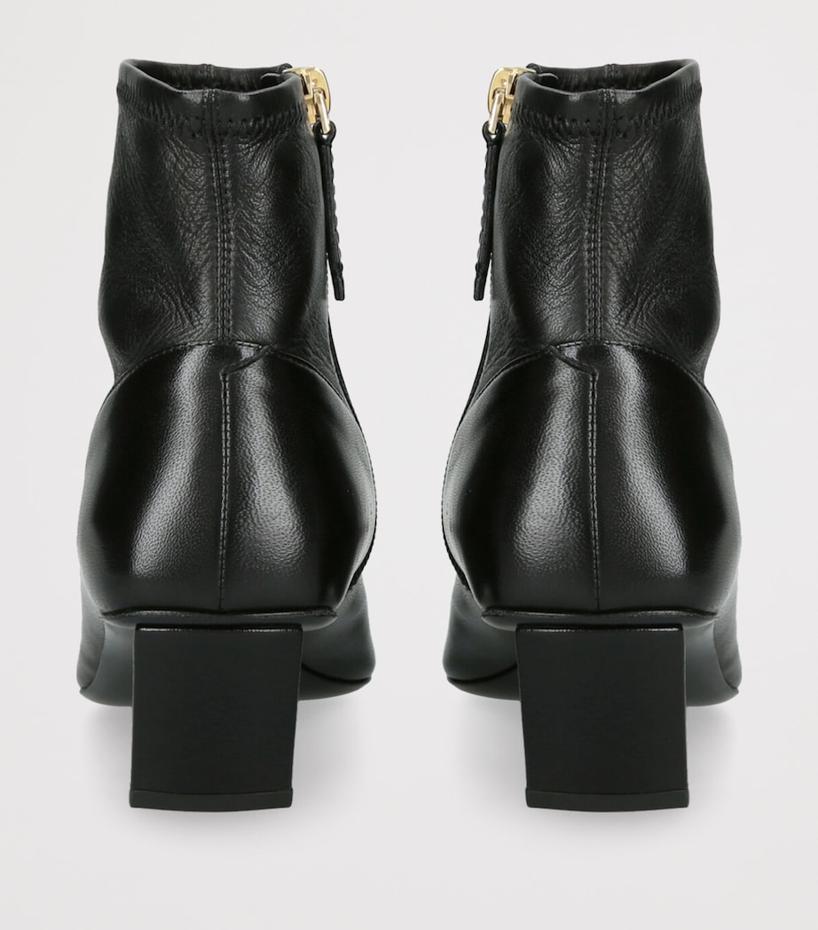 Leather Stretch Belle Vivier Ankle Boots 45 BLACK Image 2
