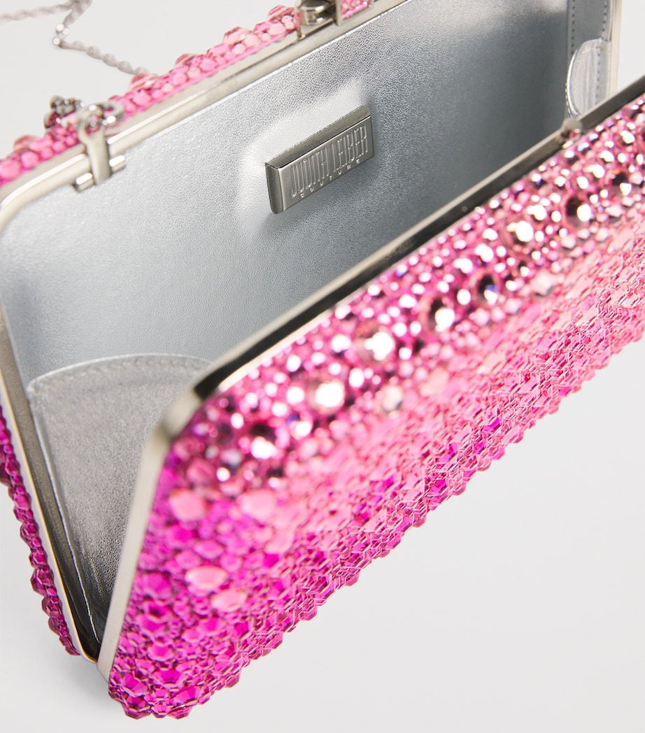 Judith Leiber Slim Slide Gradient Caviar Clutch Bag Silver Fuchsia Multi Image 5