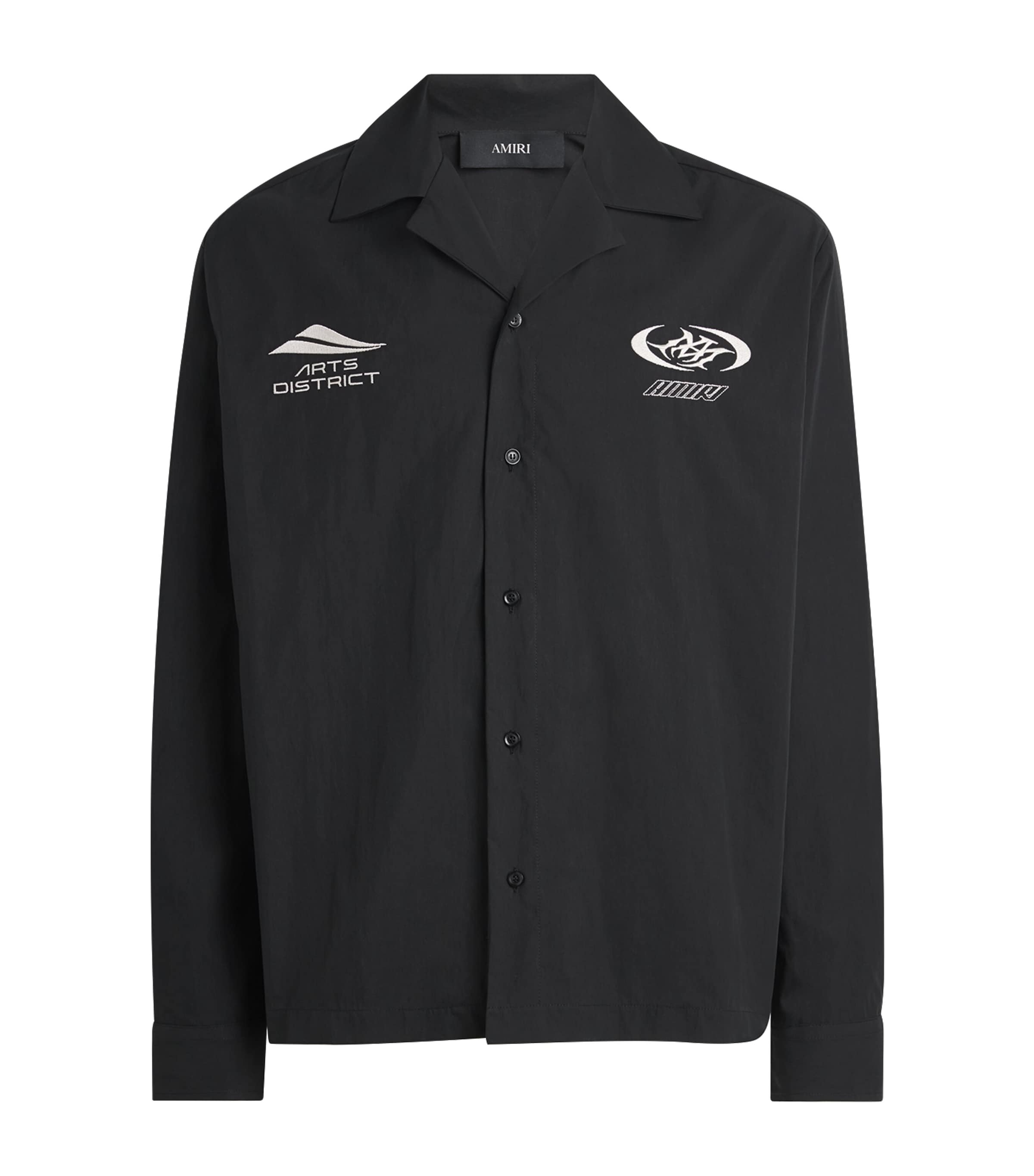 AMIRI Mens Sporty Embroidered Logo Shirt Black Image 1