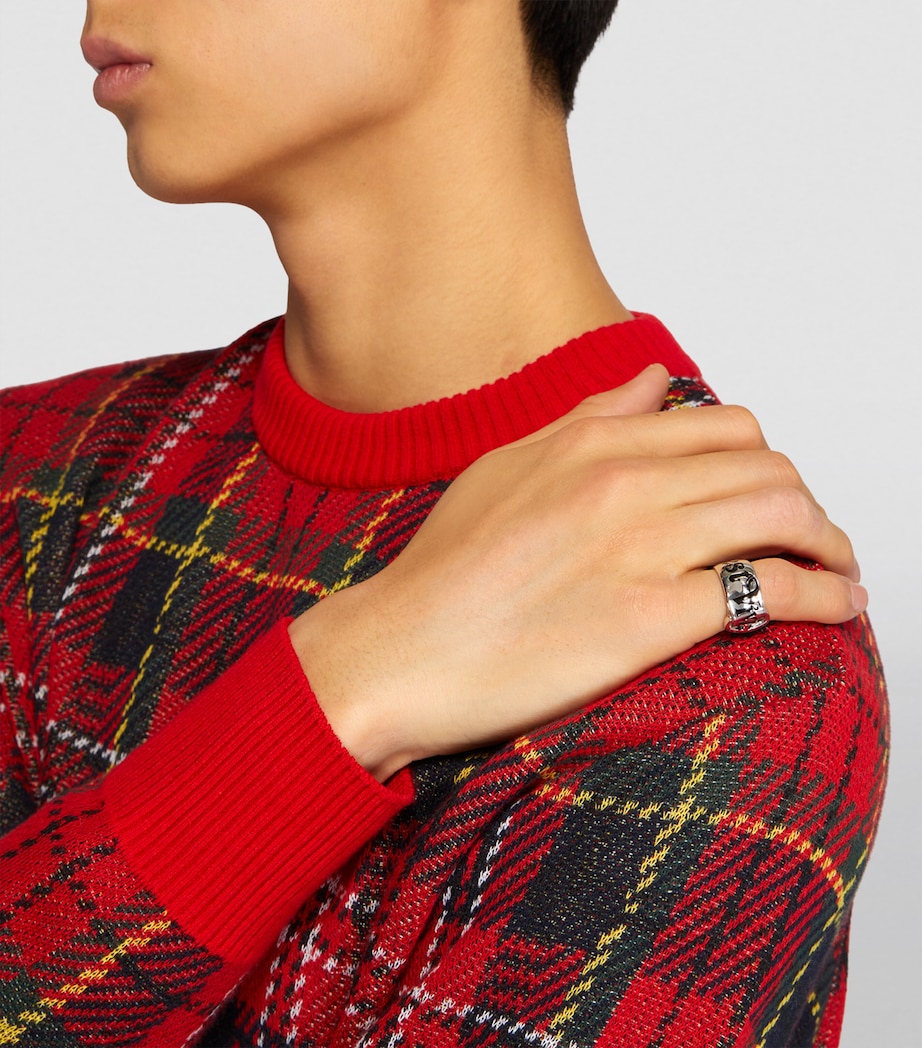 Silver Belt Ring P107- PLATINUM/BLACK Image 5