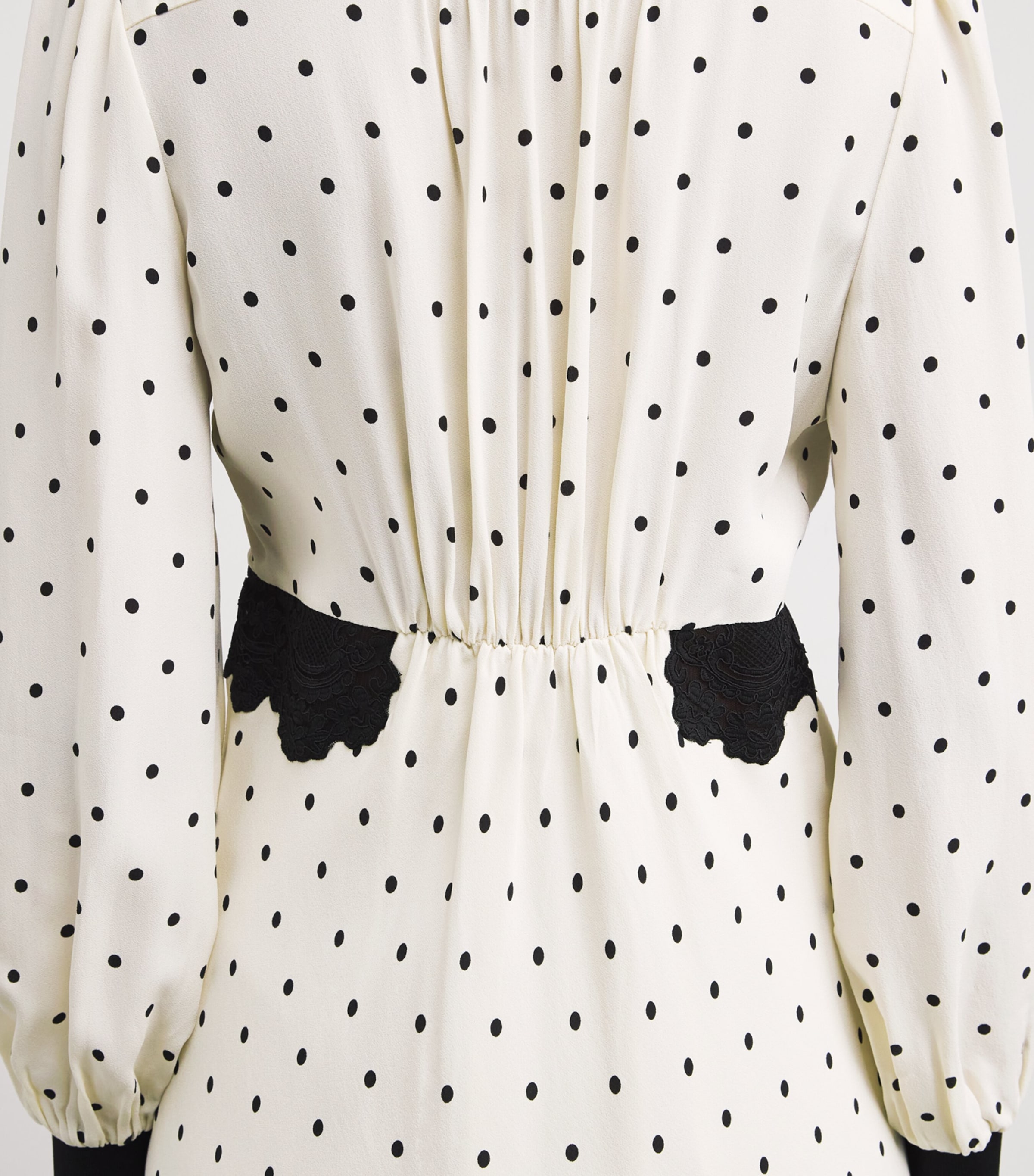 Lace-Trim Polka Dot Maxi Dress CREAM/BLACK Image 6