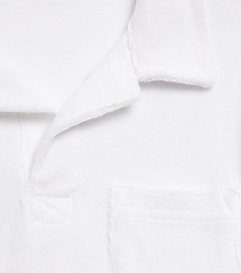 MARIE RAXEVSKY Terry Polo Shirt (2-12 Years) White Image 4