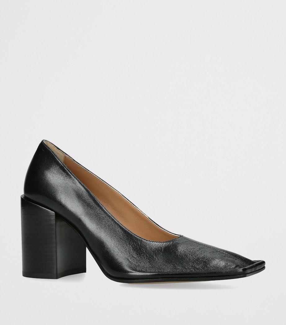 Maison Margiela Leather Piped Heeled Pumps 85 Black Image 2