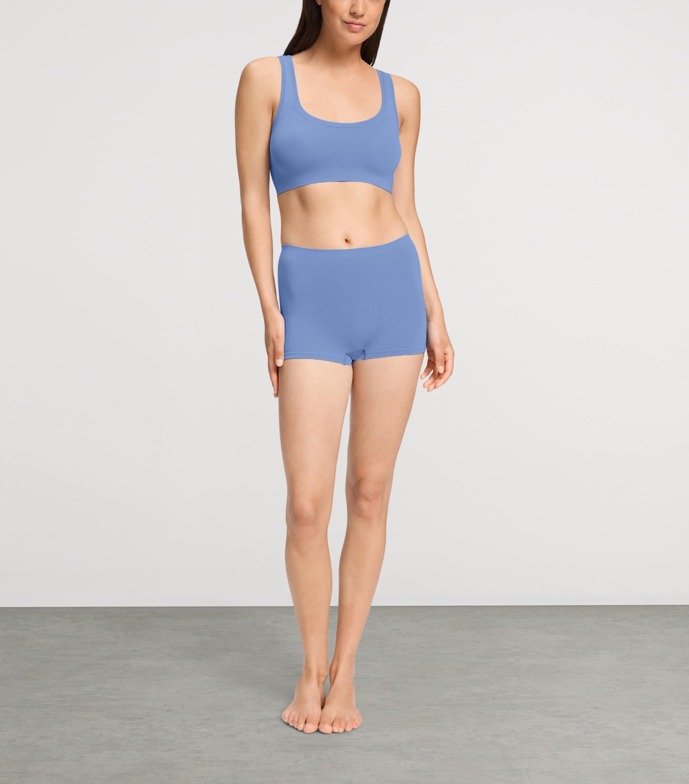 Hanro Womens Touch Feeling Crop Top Bluebird Image 2