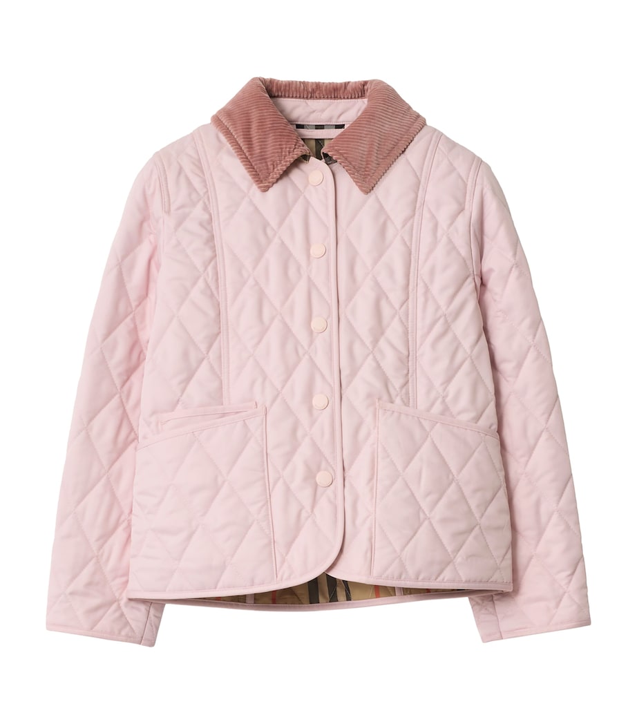 Corduroy-Collar Quilted Jacket (2-12 Years) LIGHT PINK Image 1