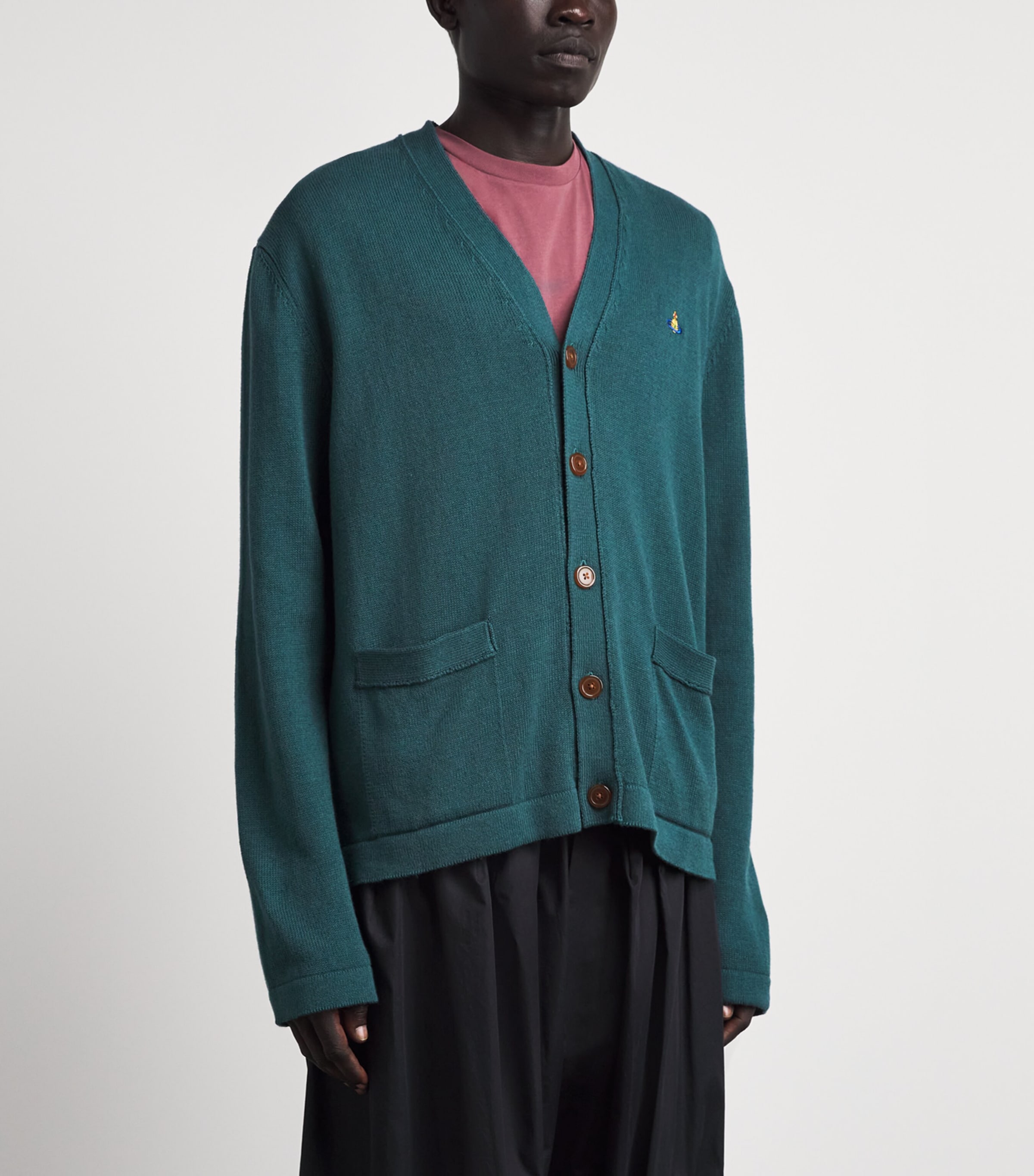 Vivienne Westwood Mens Wool-Cashmere Alex Cardigan Woodland Image 4