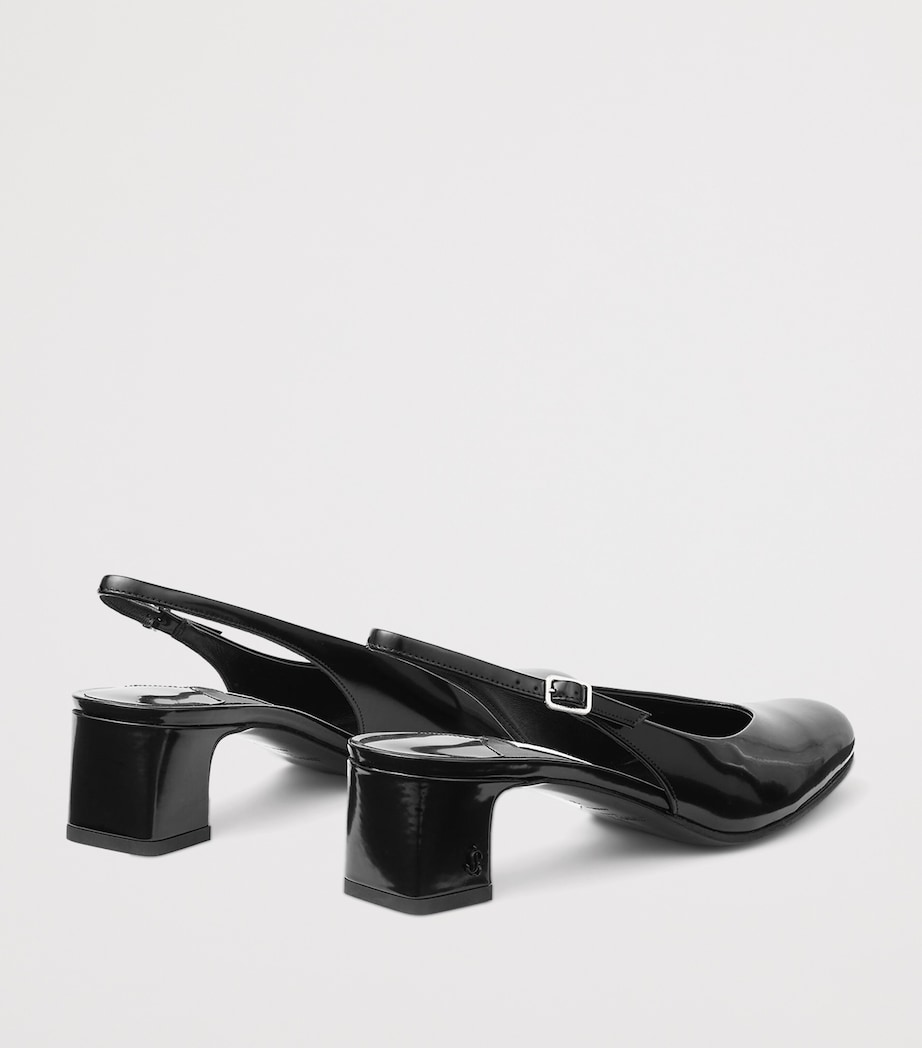Jimmy Choo Womens Eyla 45 Leather Slingback Pumps Black Image 3