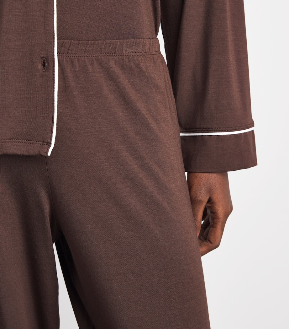 Eberjey Womens Gisele Pyjama Set Chocolate/ivory Image 5
