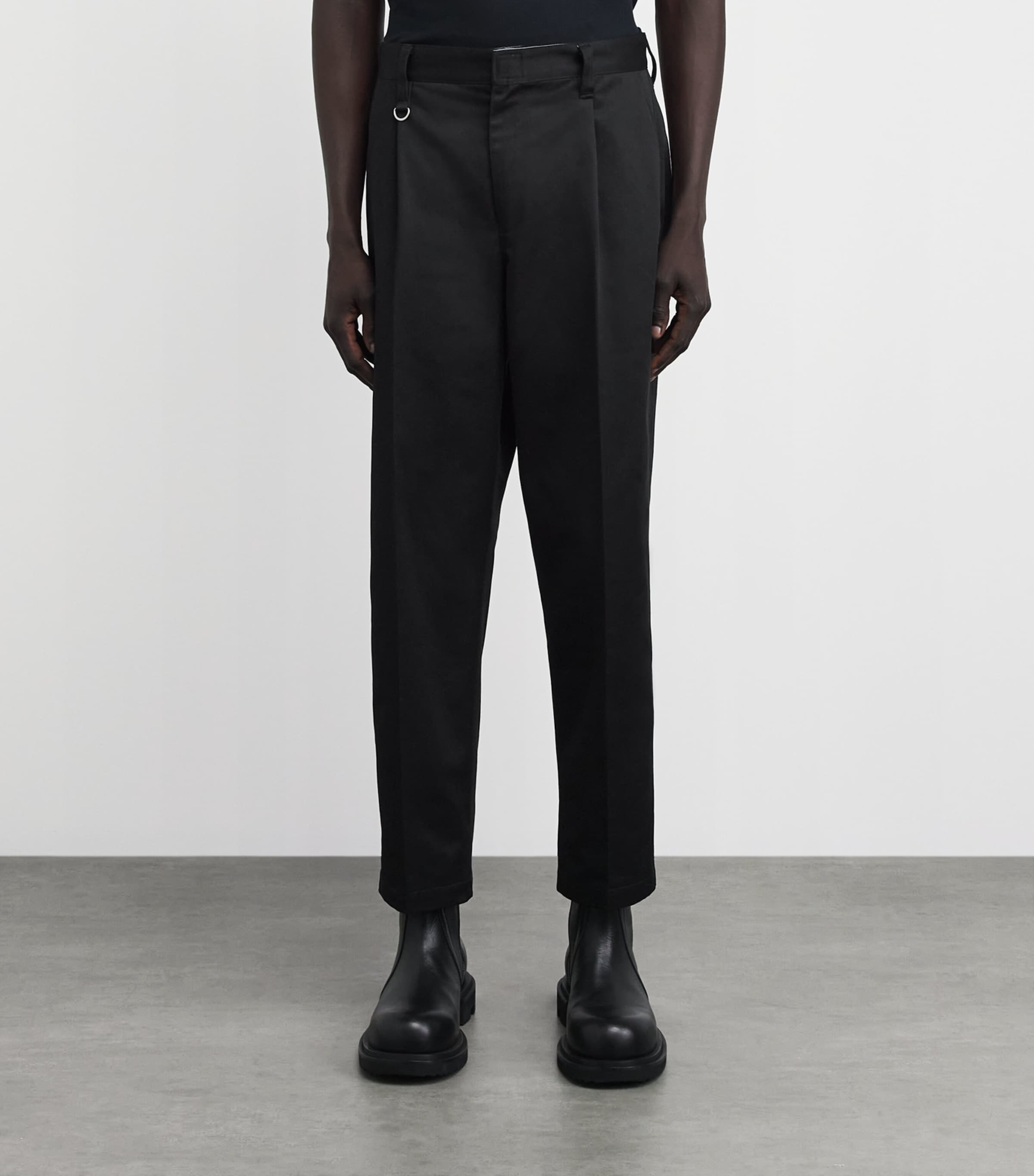 Yohji Yamamoto Mens x Neighborhood Pleated Tuck Work Trousers Black Image 4