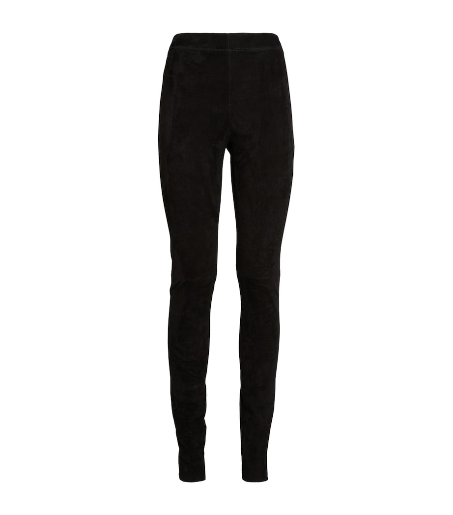 Suede Stretch Leggings BLACK Image 1