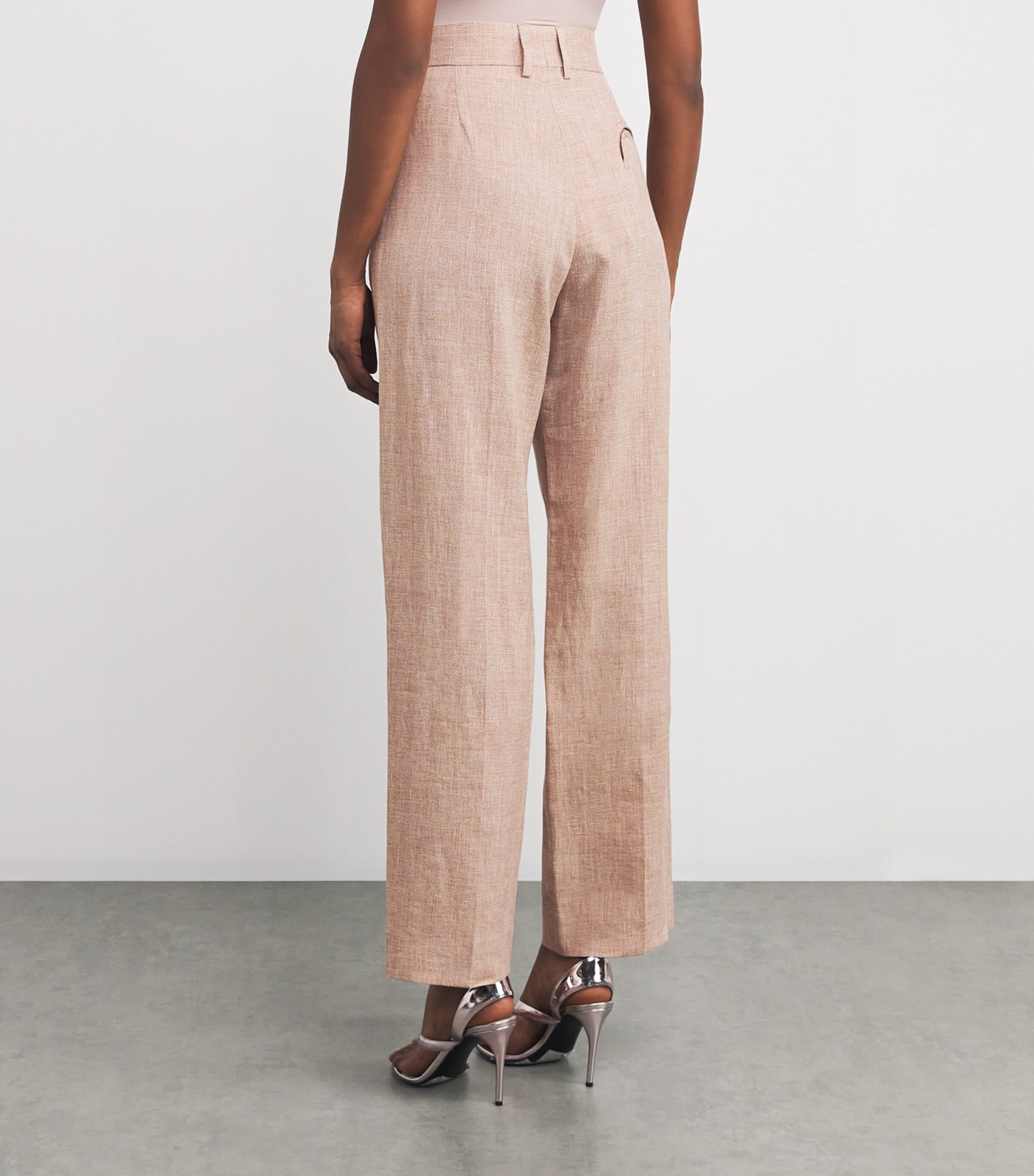 Linen-Blend Fox Tailored Trousers SAND MW01 Image 4