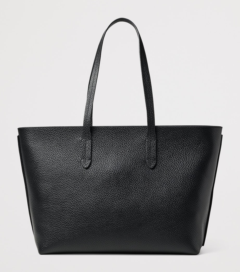 Leather East West Tote Bag BLACK Image 2