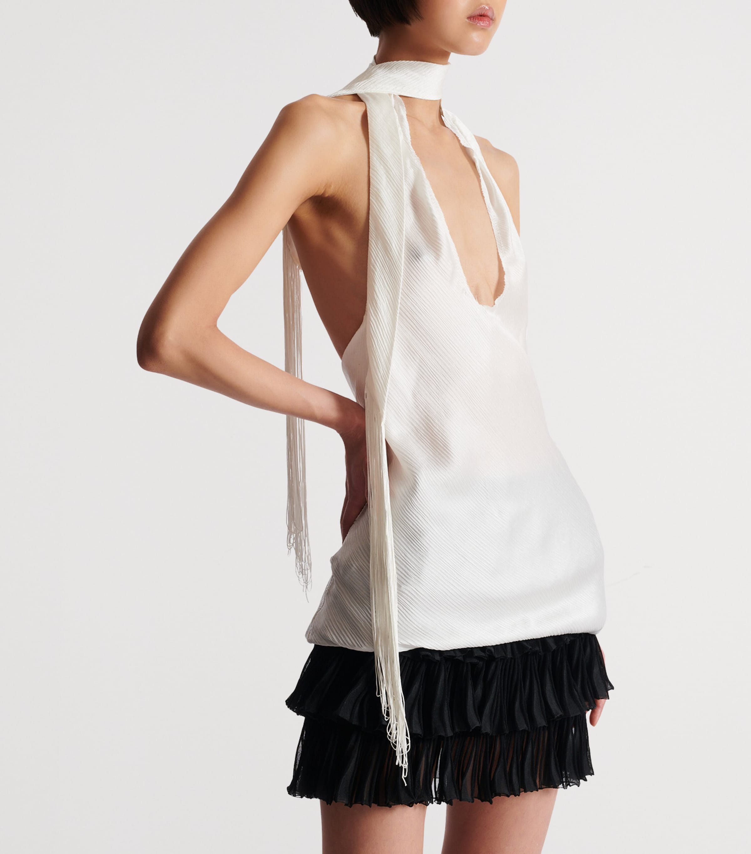 Silk Backless Top 0FA BLANC Image 6