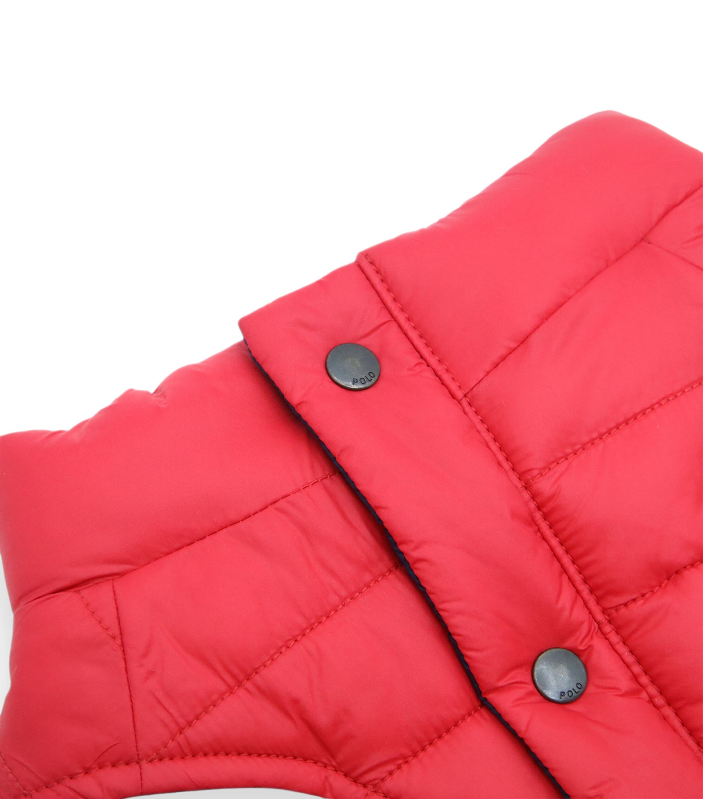 Reversible Puffer Dog Jacket (M) RED/HUNTER NAVY Image 5