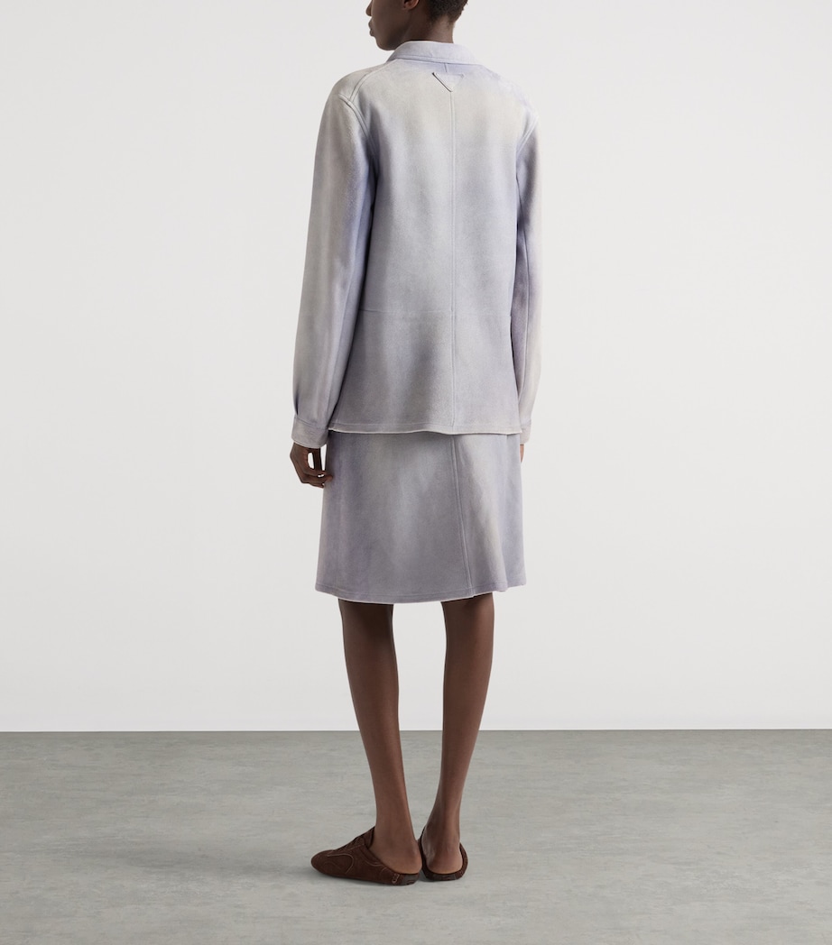 Prada Womens Suede Single-Breasted Jacket Image 3