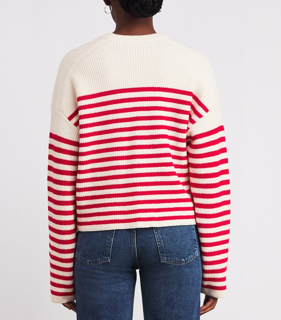 Wool-Blend Amour Sweater ECRU /RED Image 4