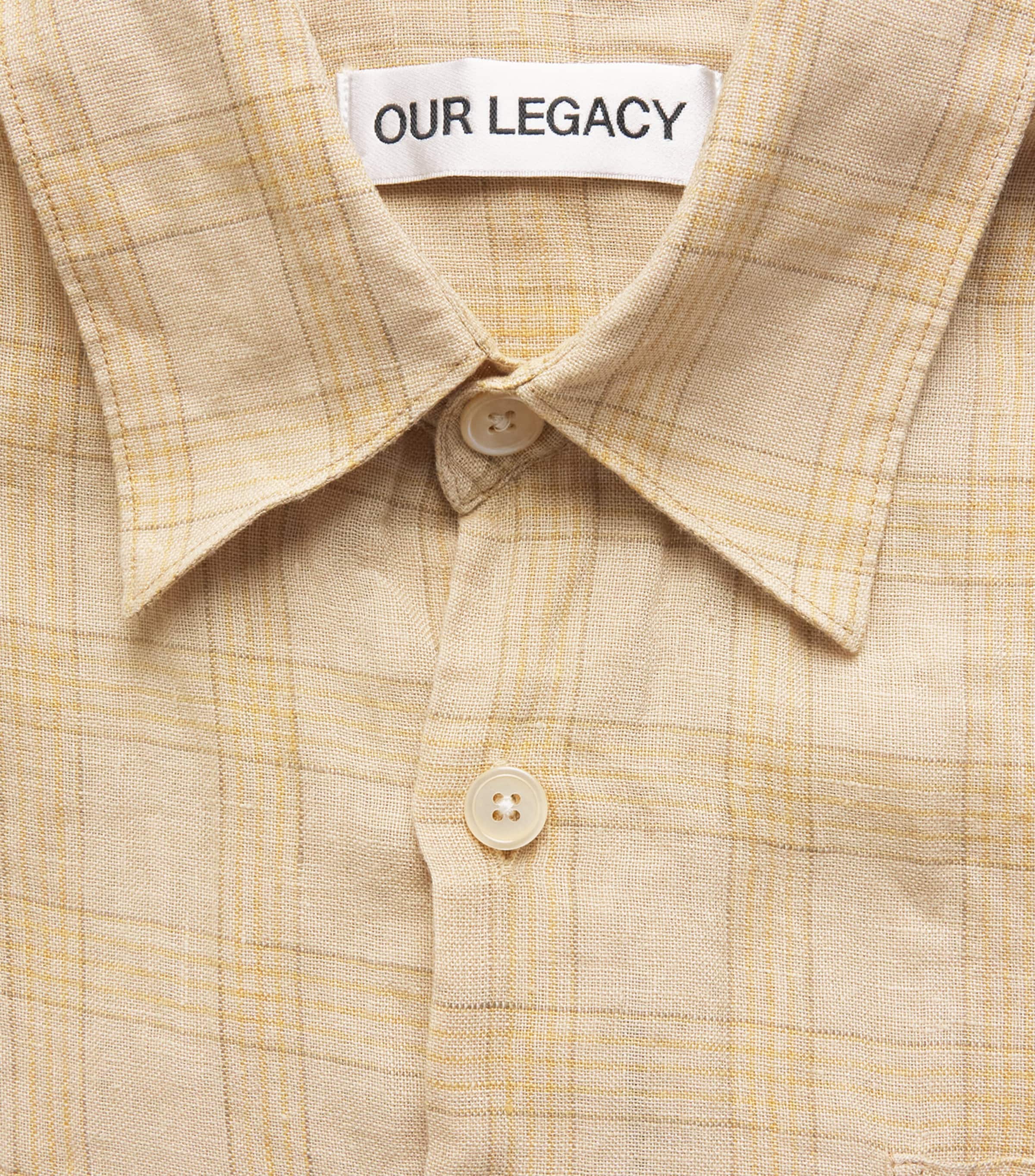 Our Legacy Yellow Cotton-Linen-Blend Check Above Shirt | Harrods UK