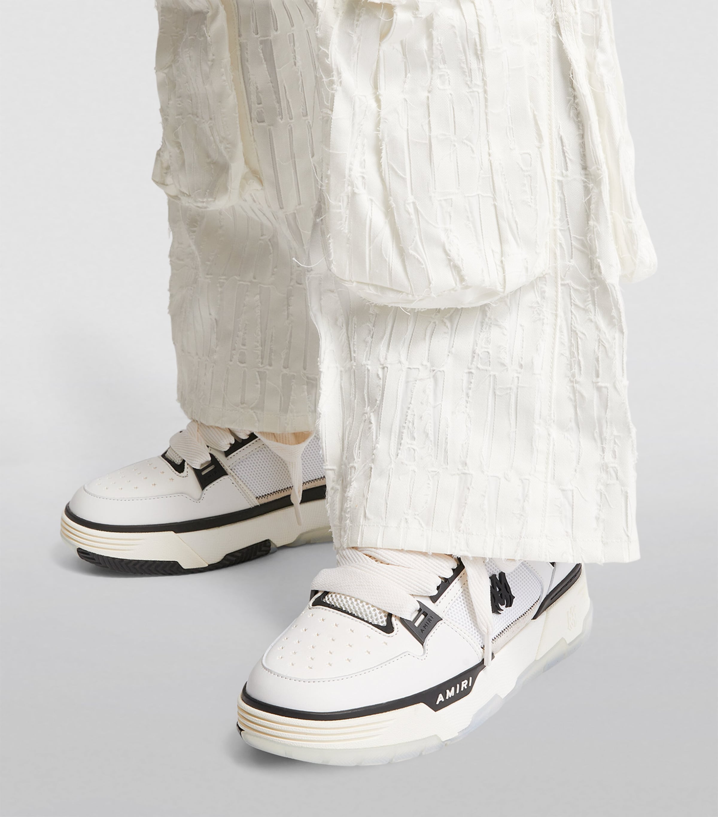 Leather MA-1 Sneakers 111-WHITE/BLACK Image 6