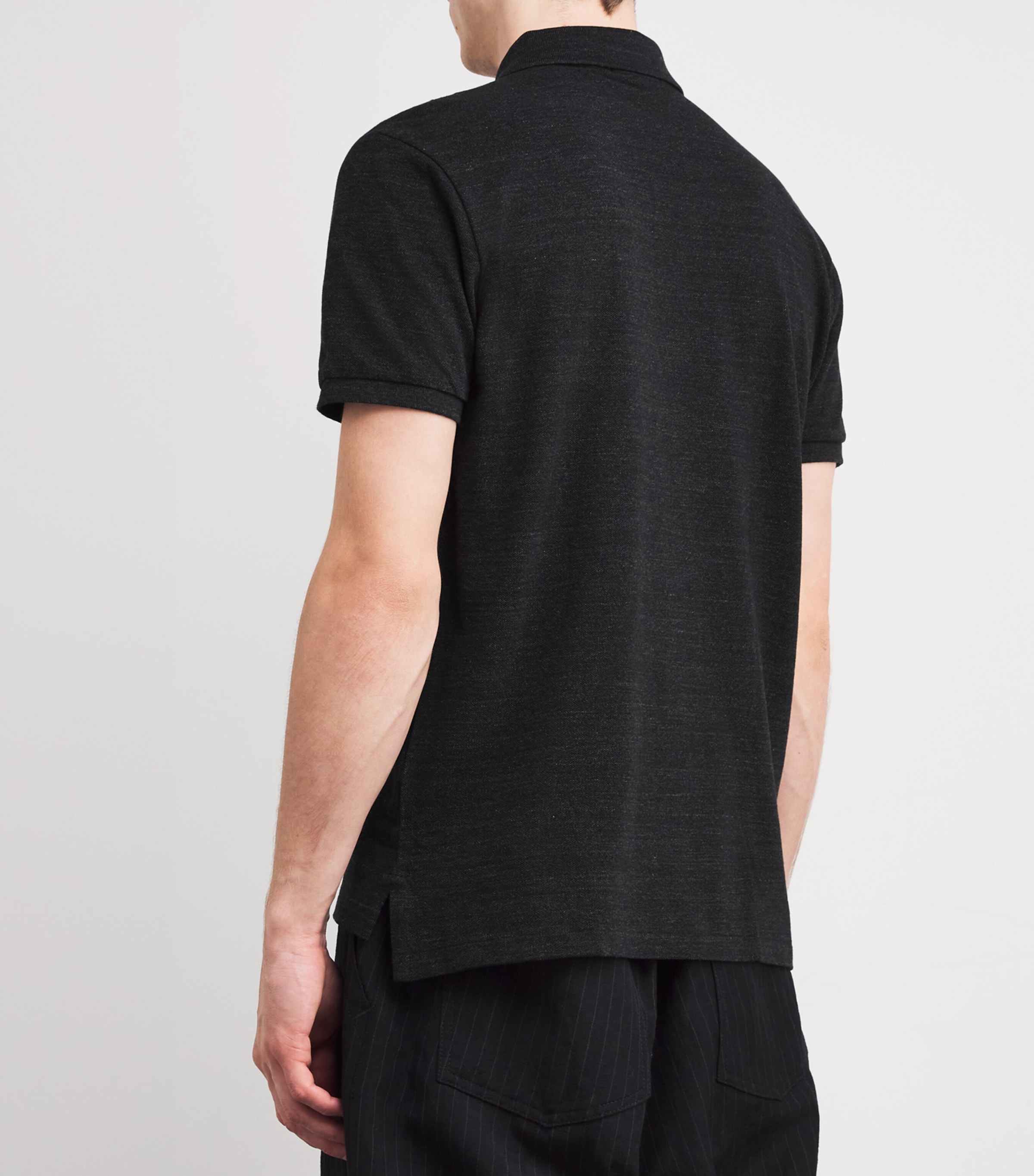 Cotton Mesh Custom-Fit Polo Shirt DK GREY Image 4