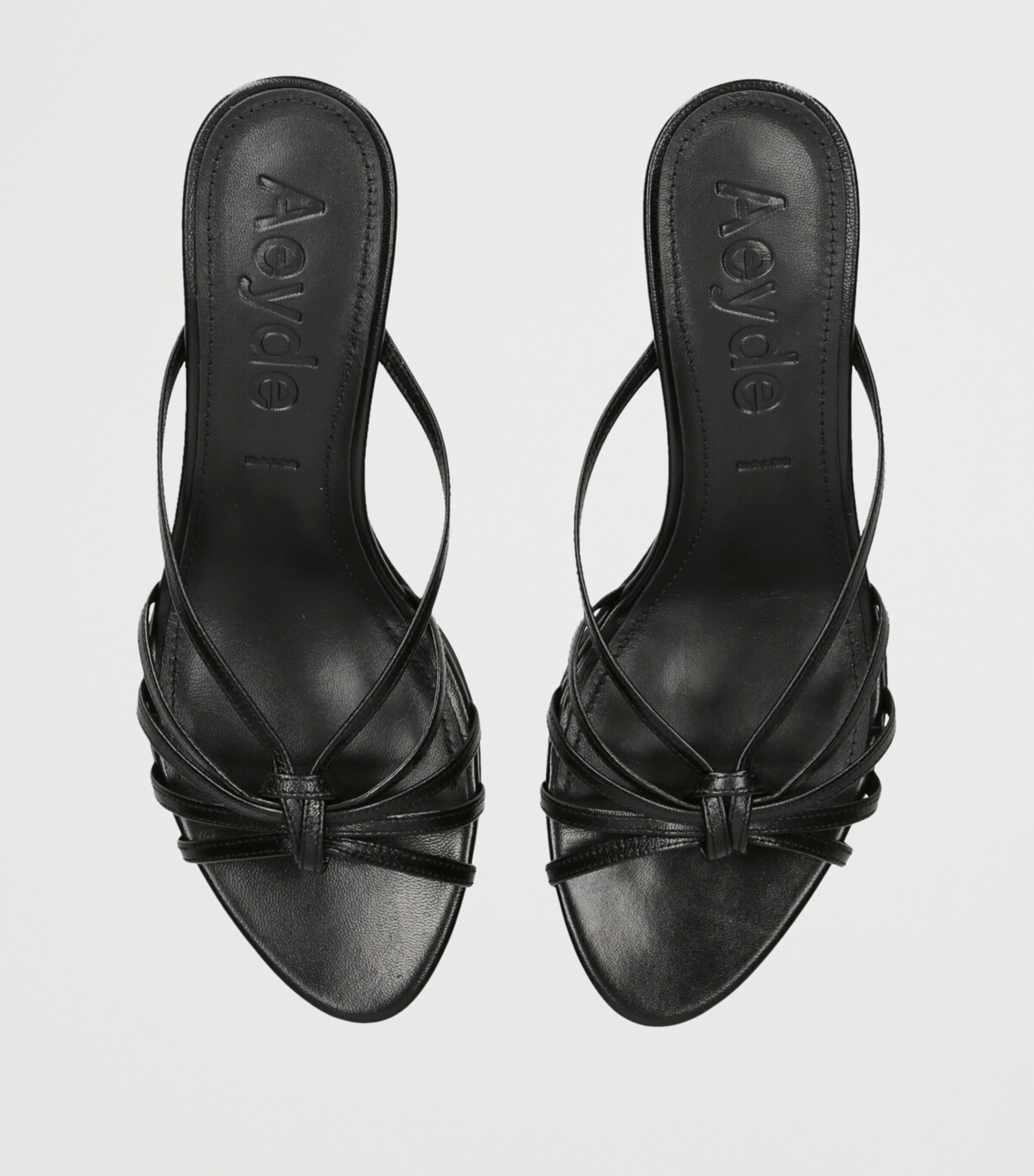 Leather Abby Heeled Sandals 55 BLACK Image 4
