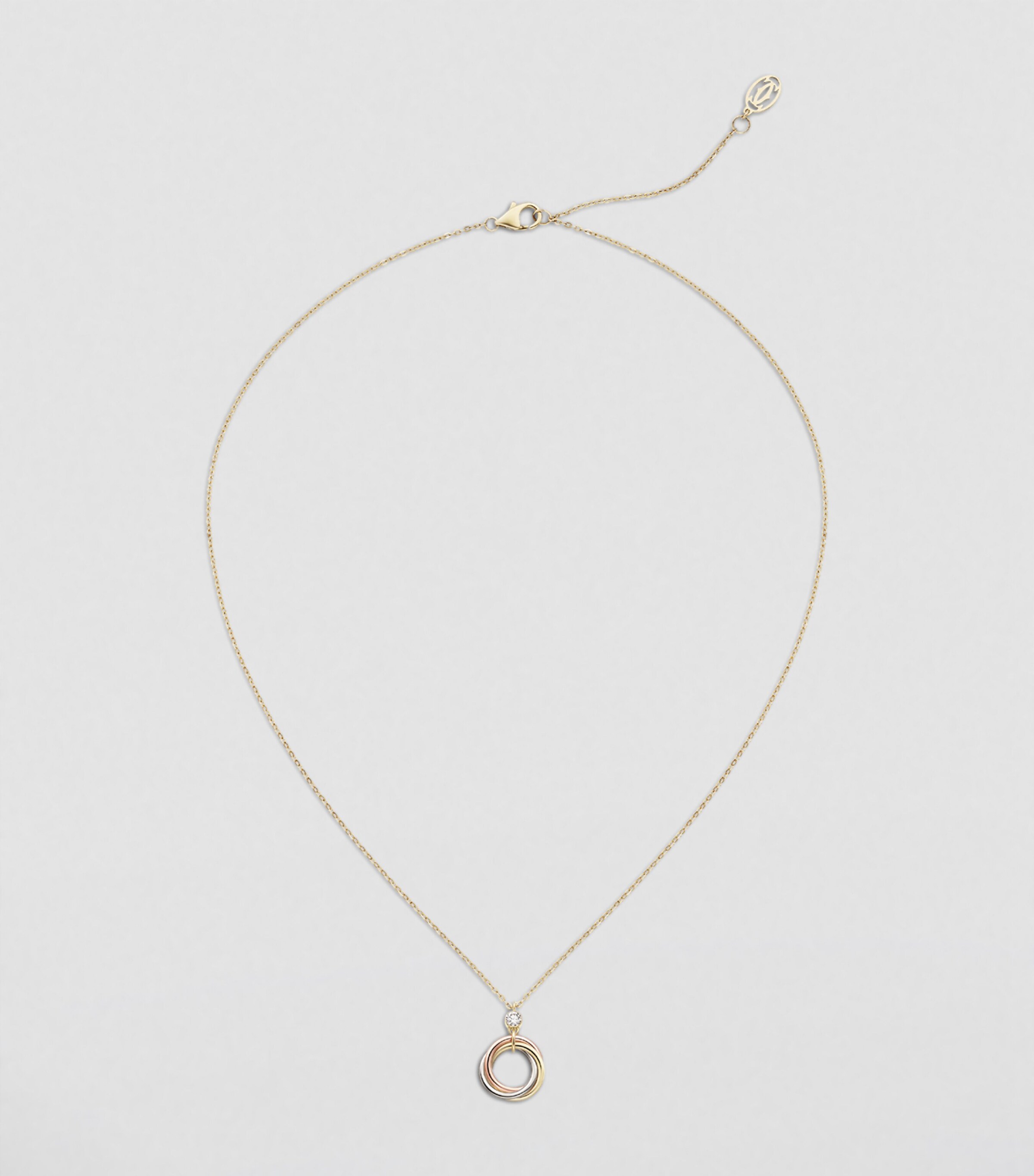 Mixed Gold and Diamond Trinity Necklace MIXED GOLD Image 6